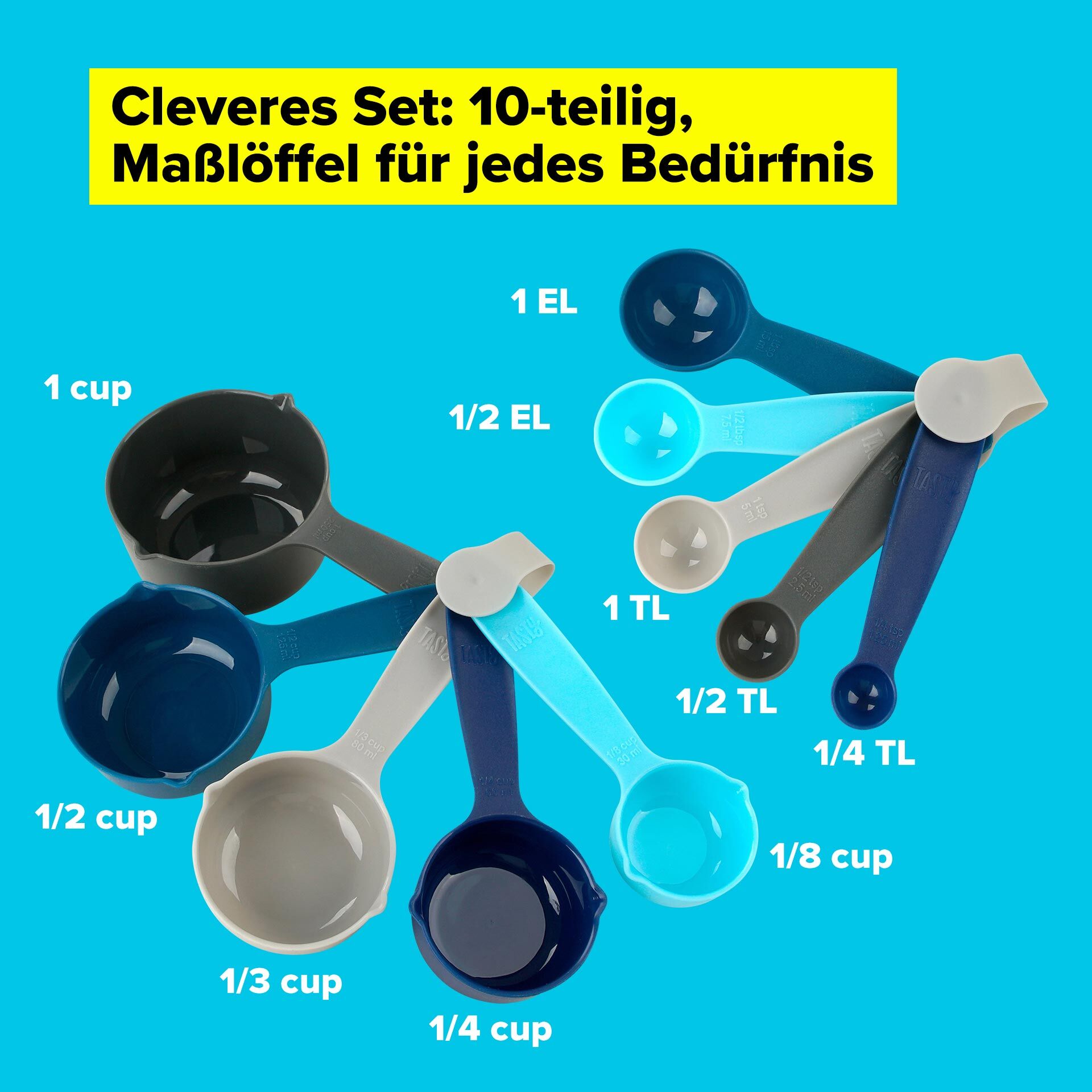 Messbecher und Messlöffel-Set, 10-teilig