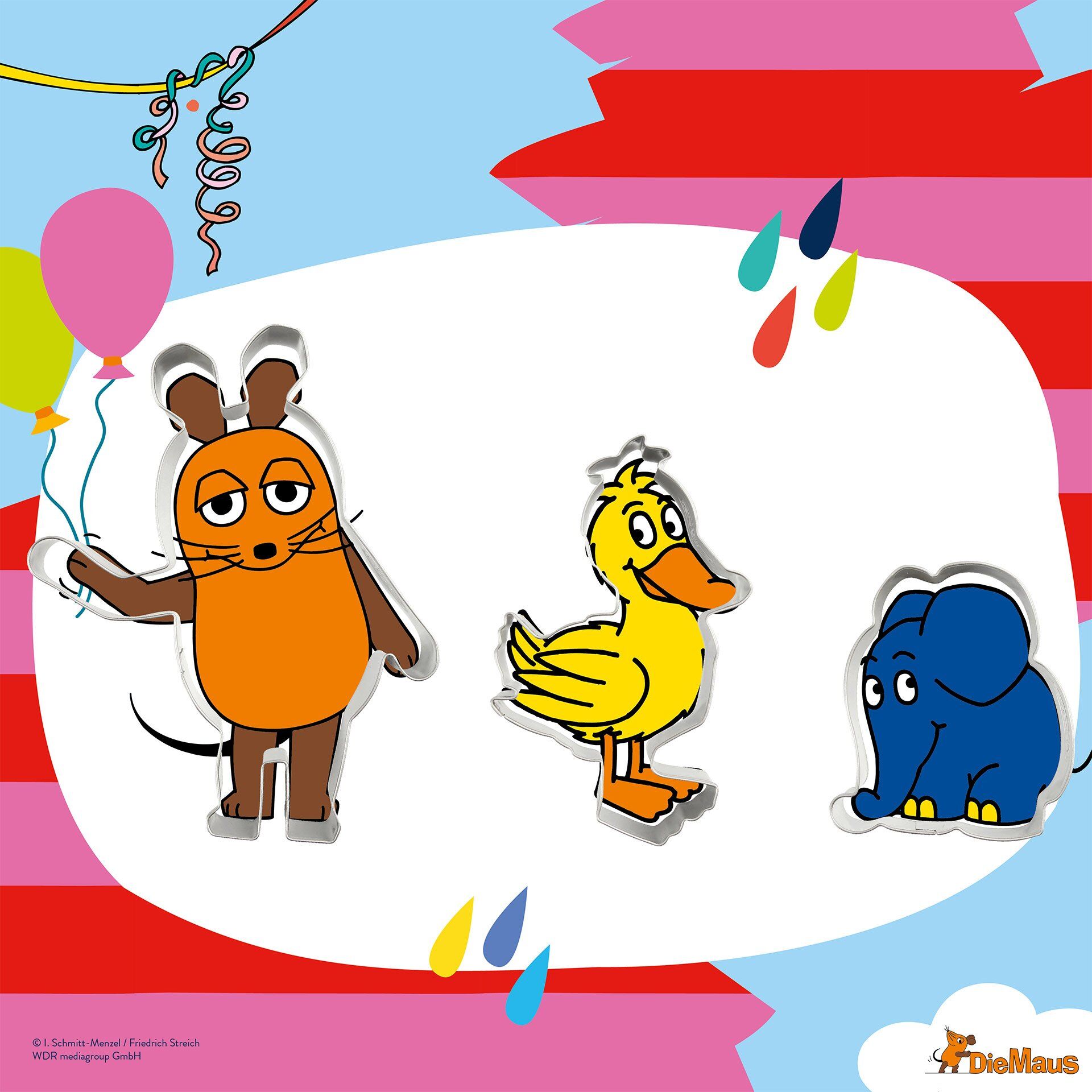 Ausstecher "DieMaus und ihre Freunde", 3-teilig