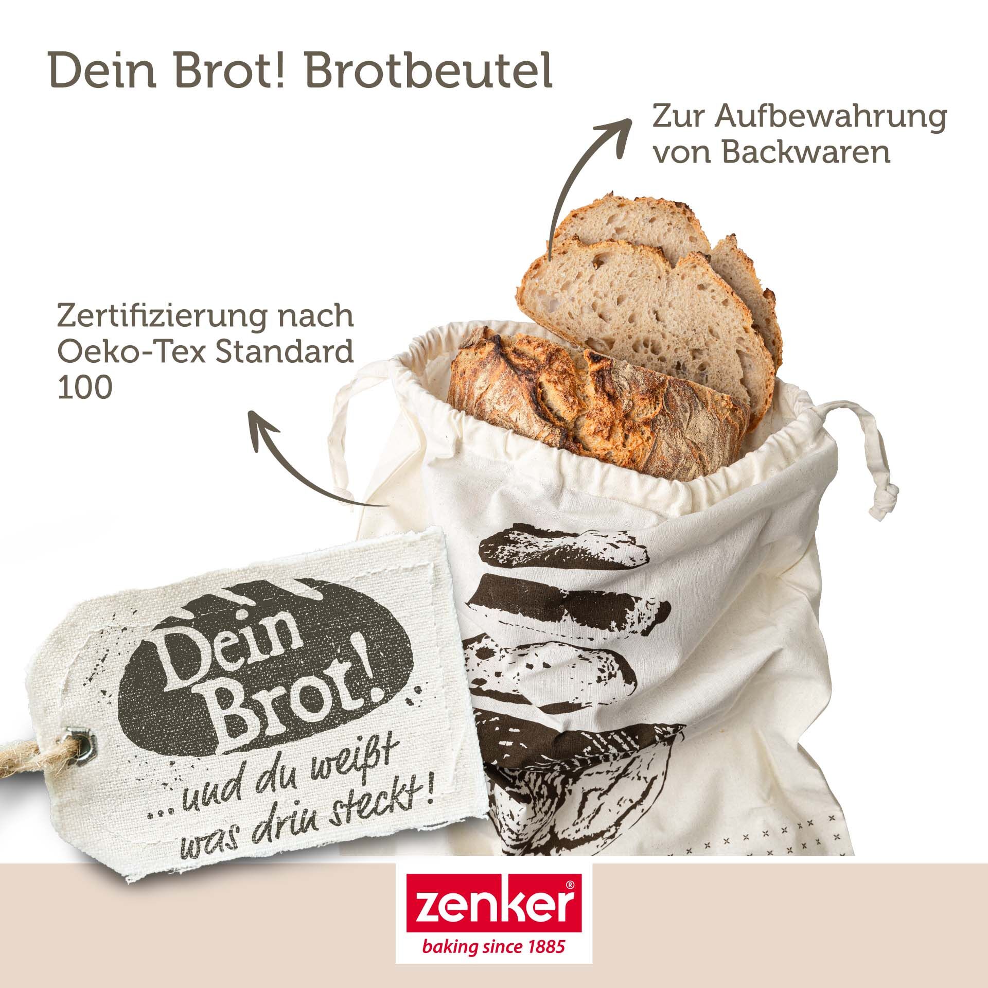 Brotbeutel Dein Brot! 45x38 Baumwolle