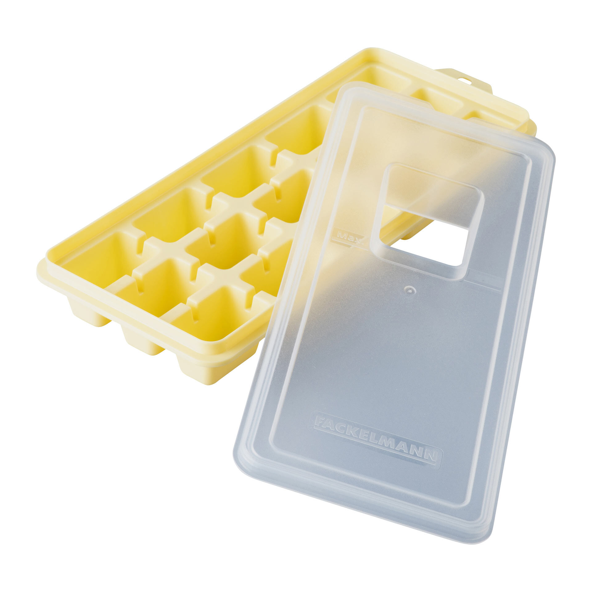 Eiswürfelform mit Deckel, gelb
