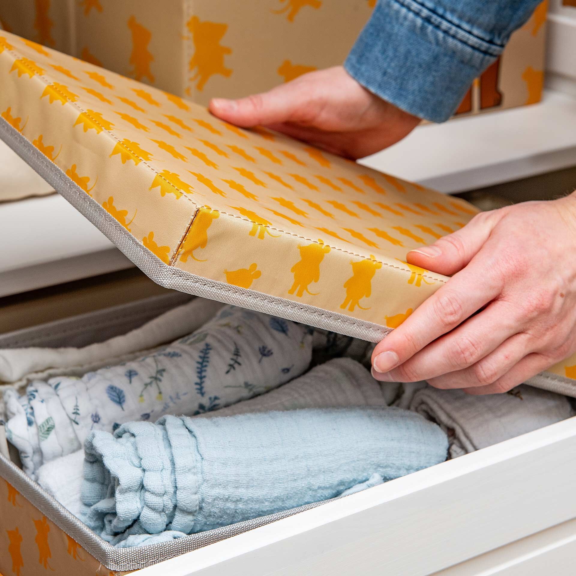 Aufbewahrungsbox 2er-Set DieMaus, 37x25x21cm, apricot