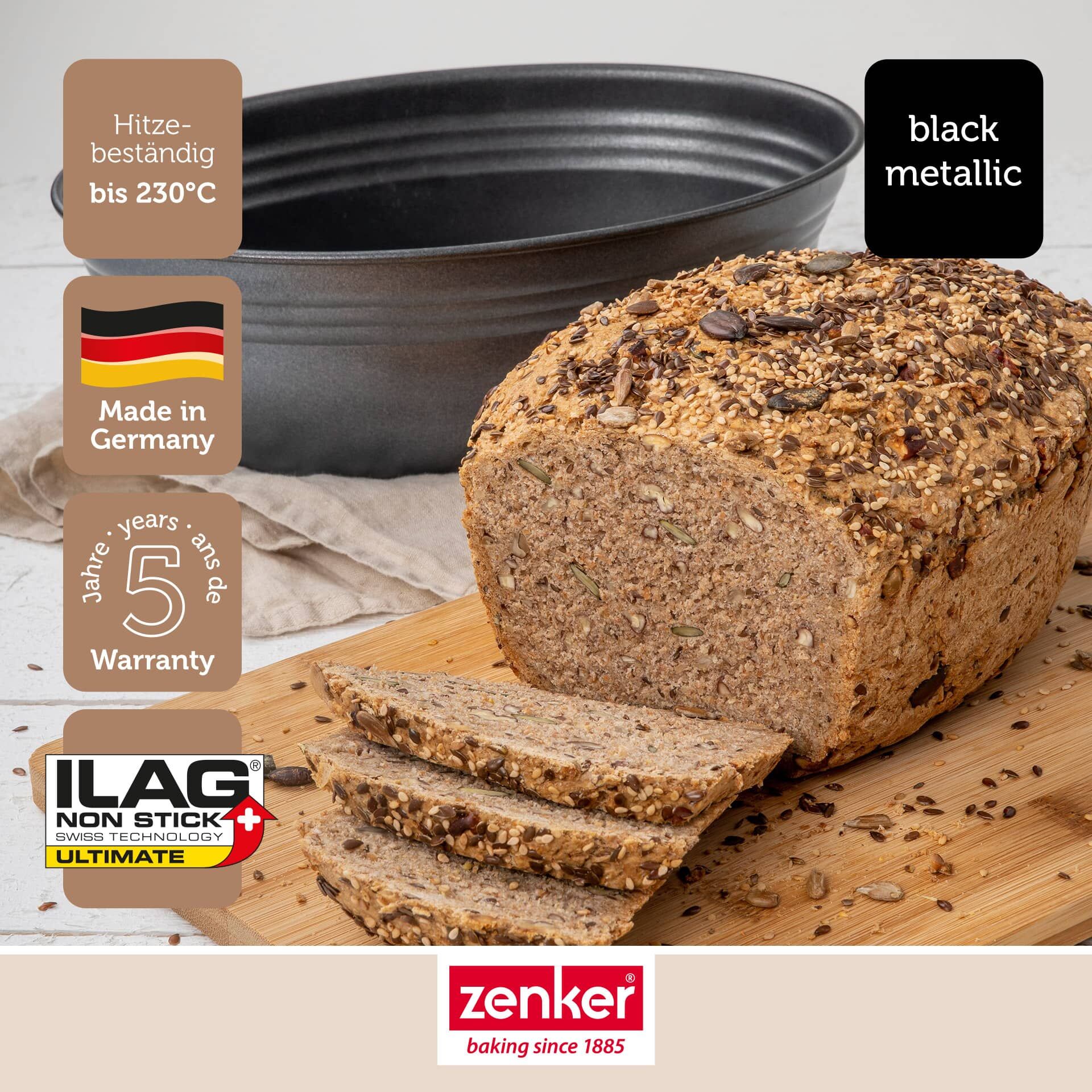 Brotbackform oval Black Metallic, 26x16cm