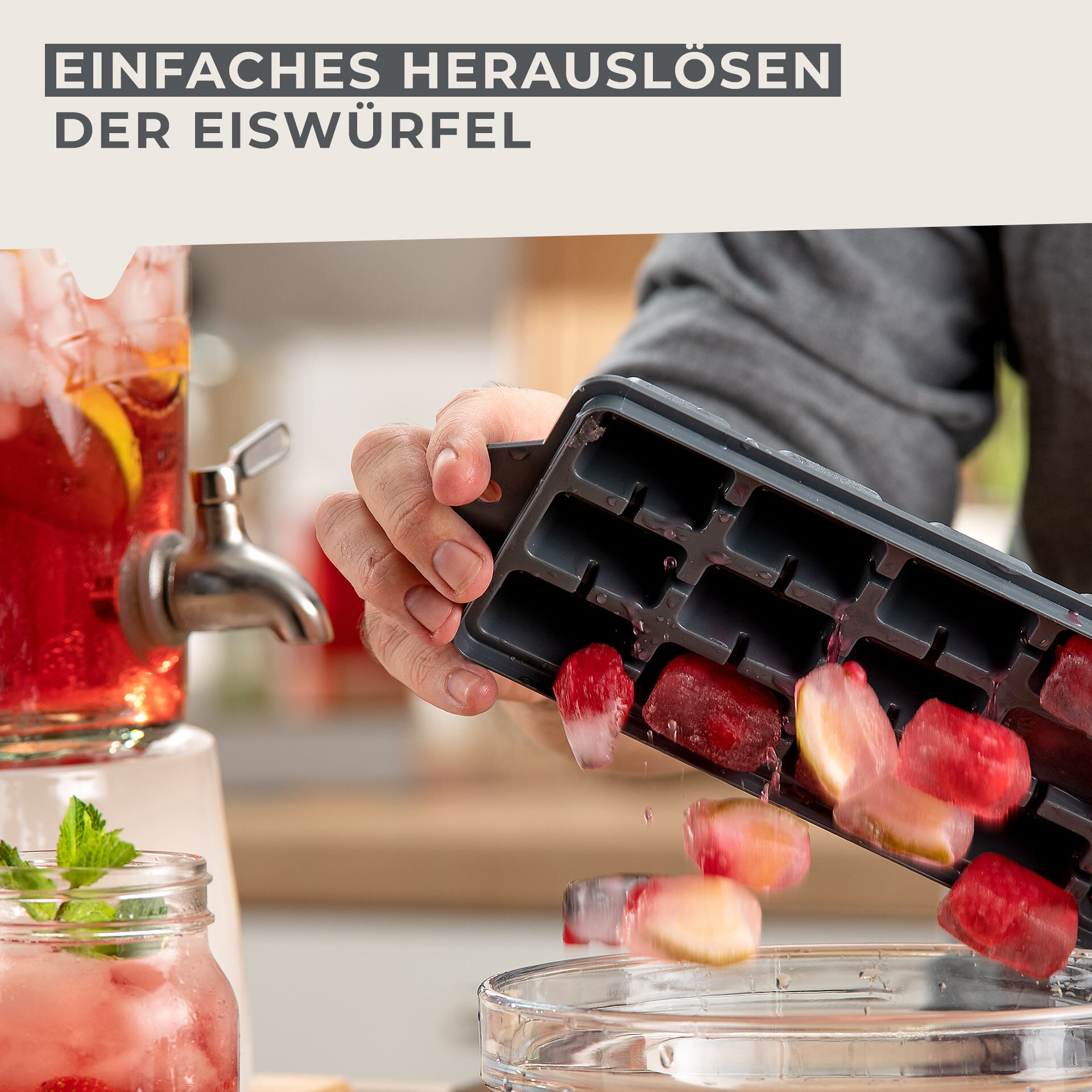 Eiswürfelform mit Deckel Statement