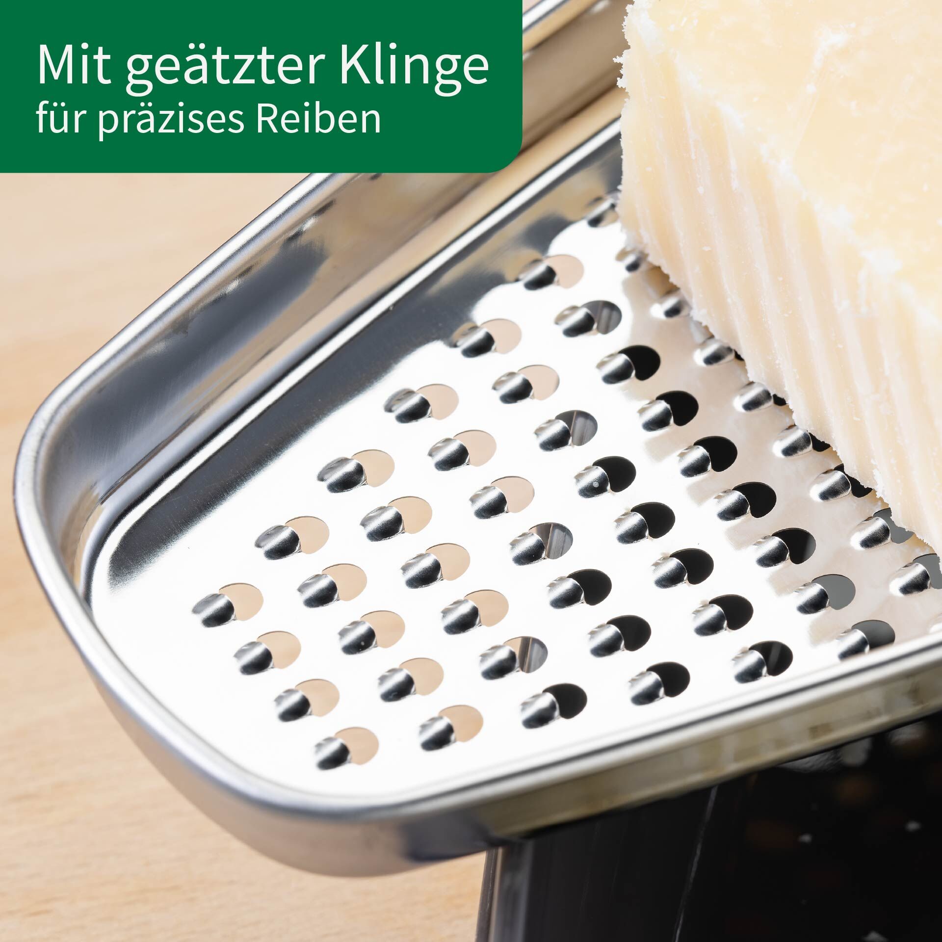 Parmesanreibe mit Behälter, 3-teilig