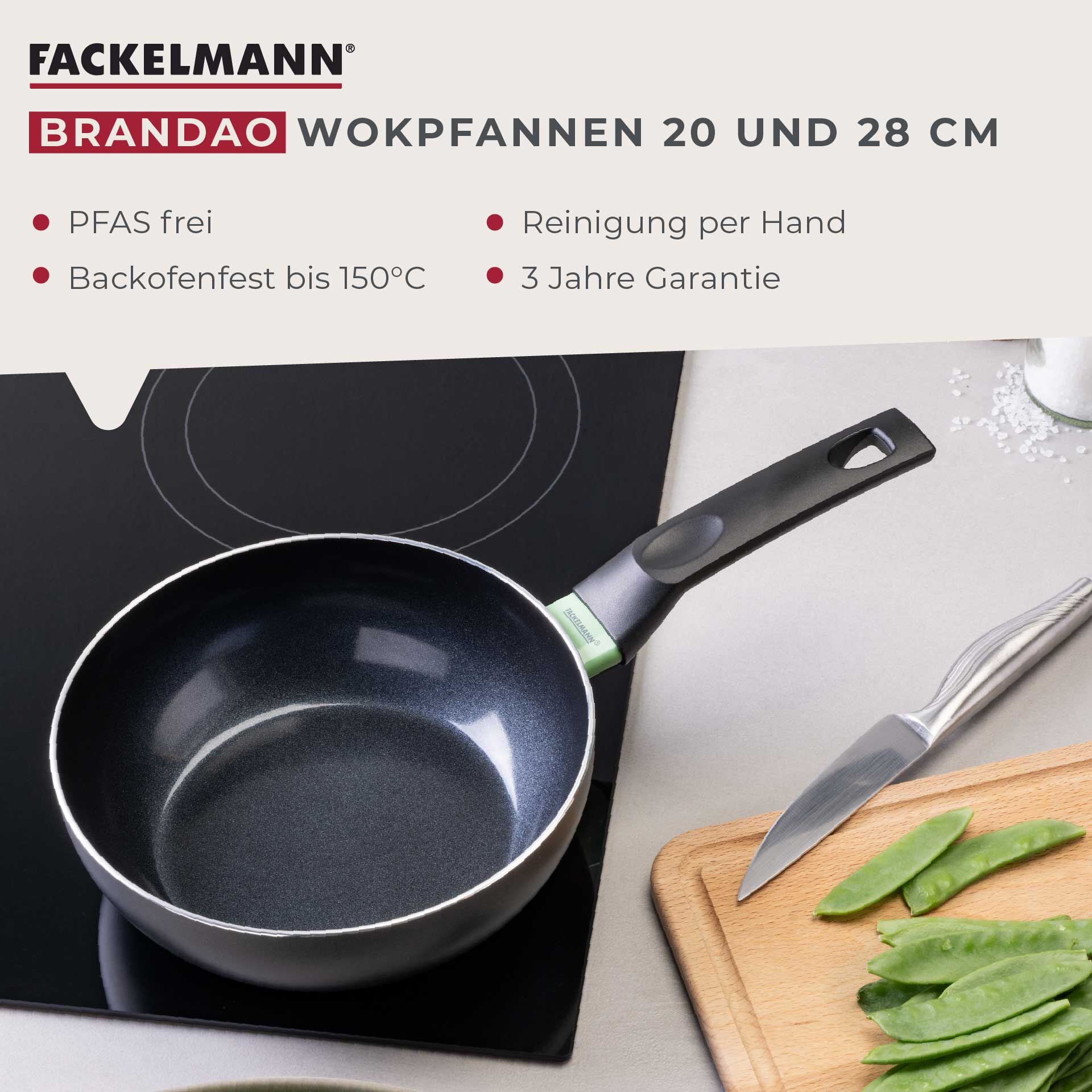 Wokpfannen-Set "Brandao", Keramik, antihaft, Ø20+28cm, 2-tlg.