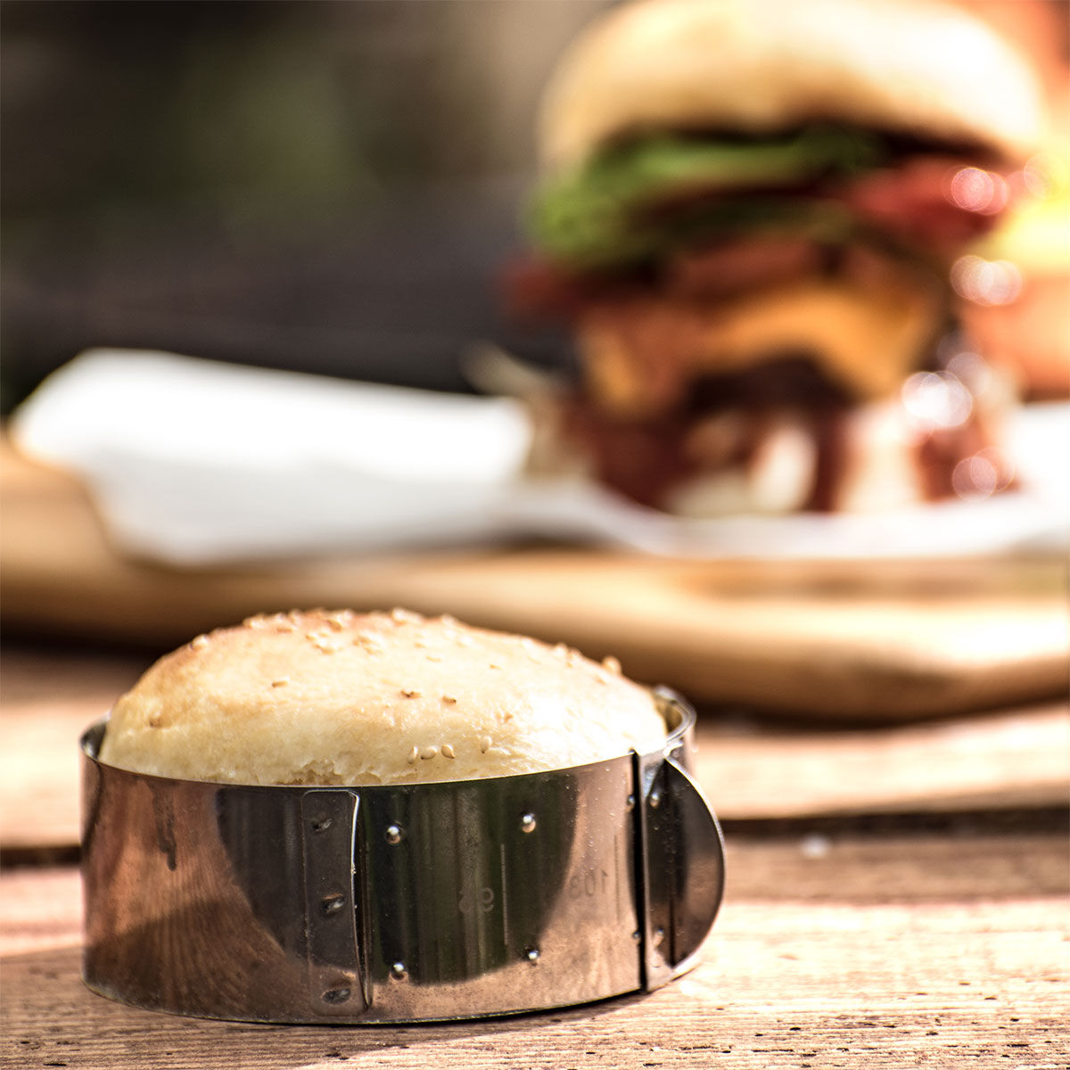 Burger- und Dessertringe, 2 St., Edelstahl, verstellbar