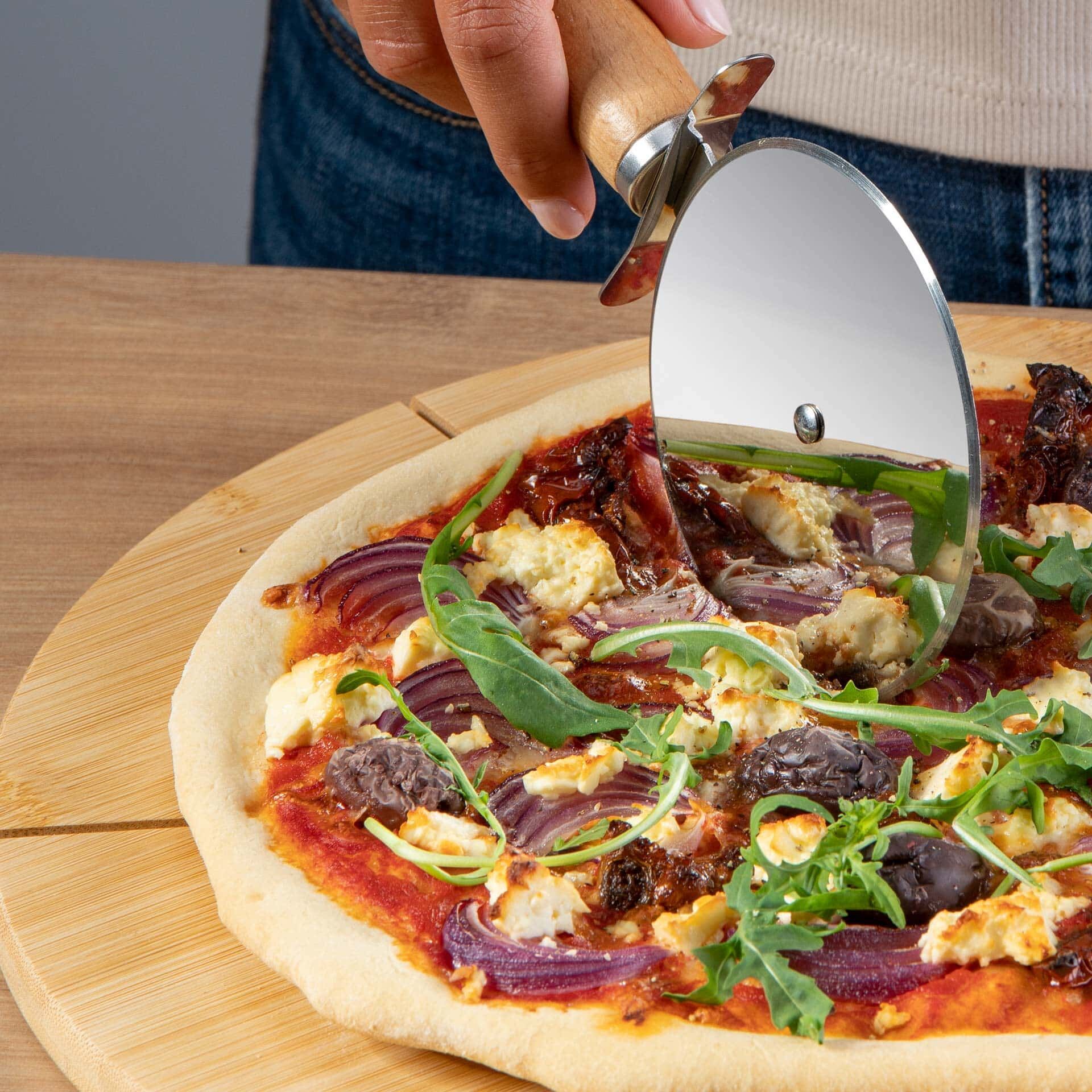 Schneidebrett mit Stückeinteilung, Ø32cm, FAIR