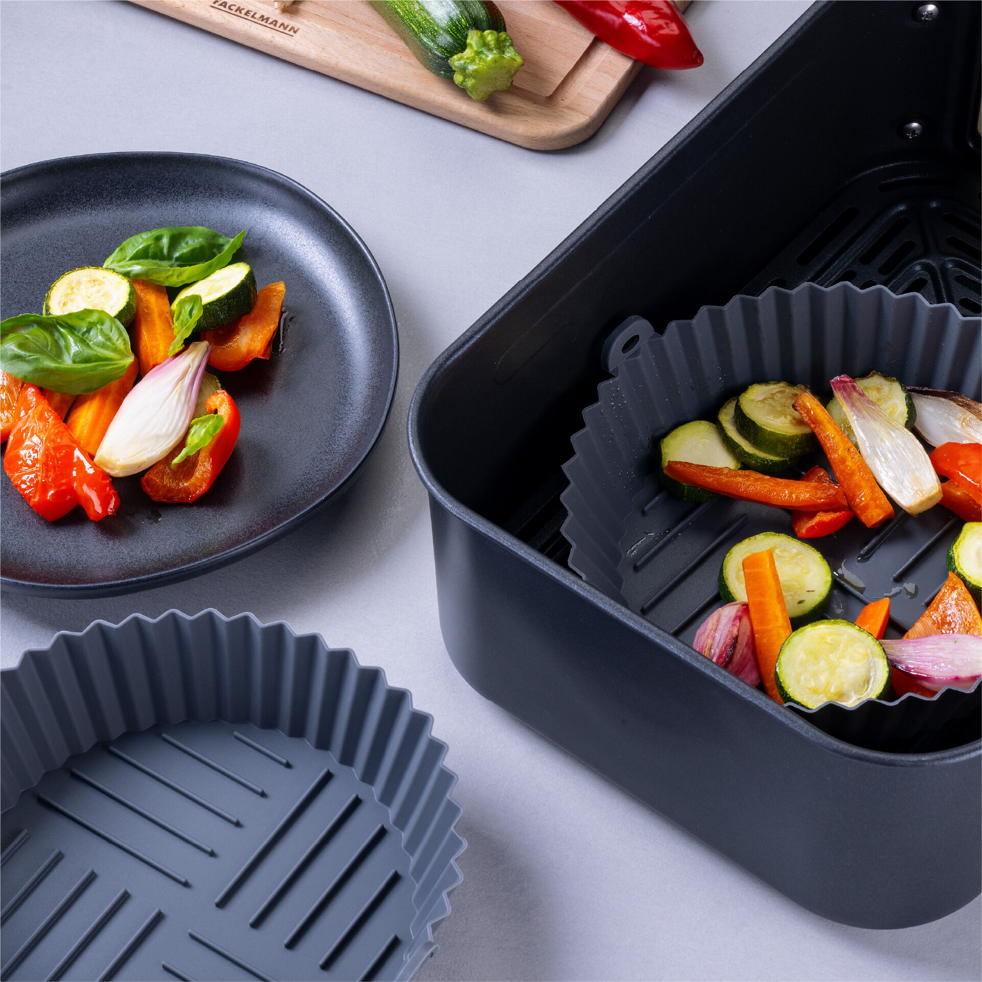 Silikonform für Heißluftfritteuse rund, Ø18cm