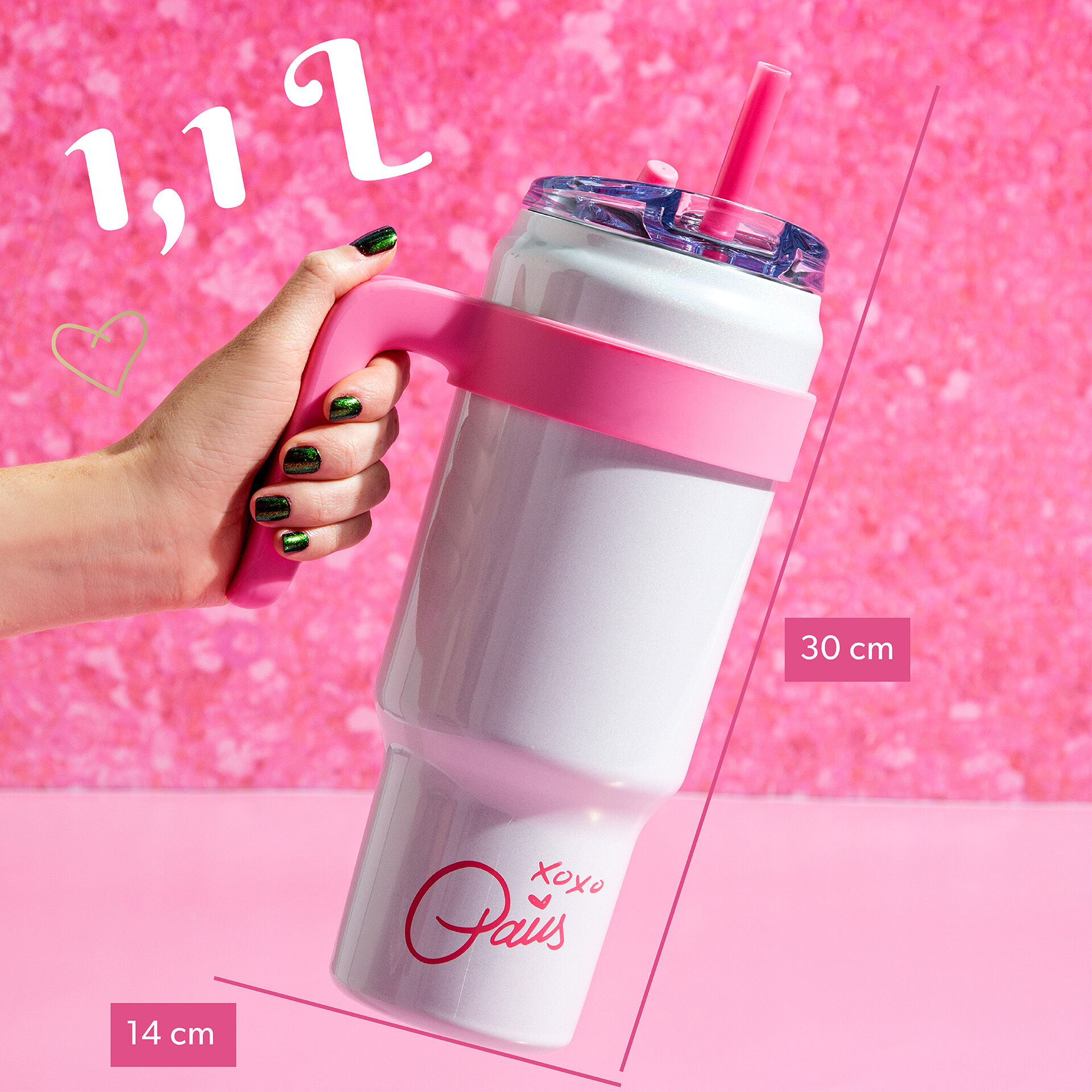 Trinkbecher Weiß, 1 L