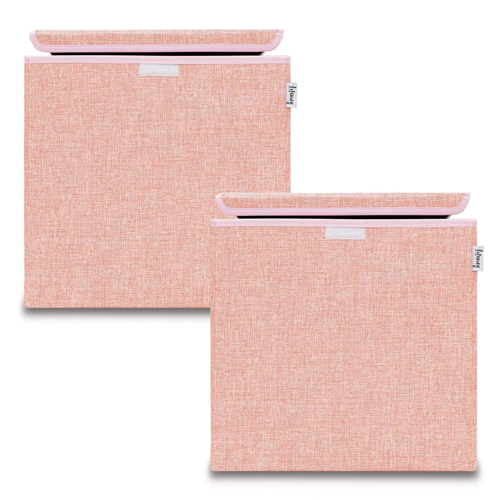 Aufbewahrungsbox 2er-Set, rosa, mit Deckel, 33x33x33cm