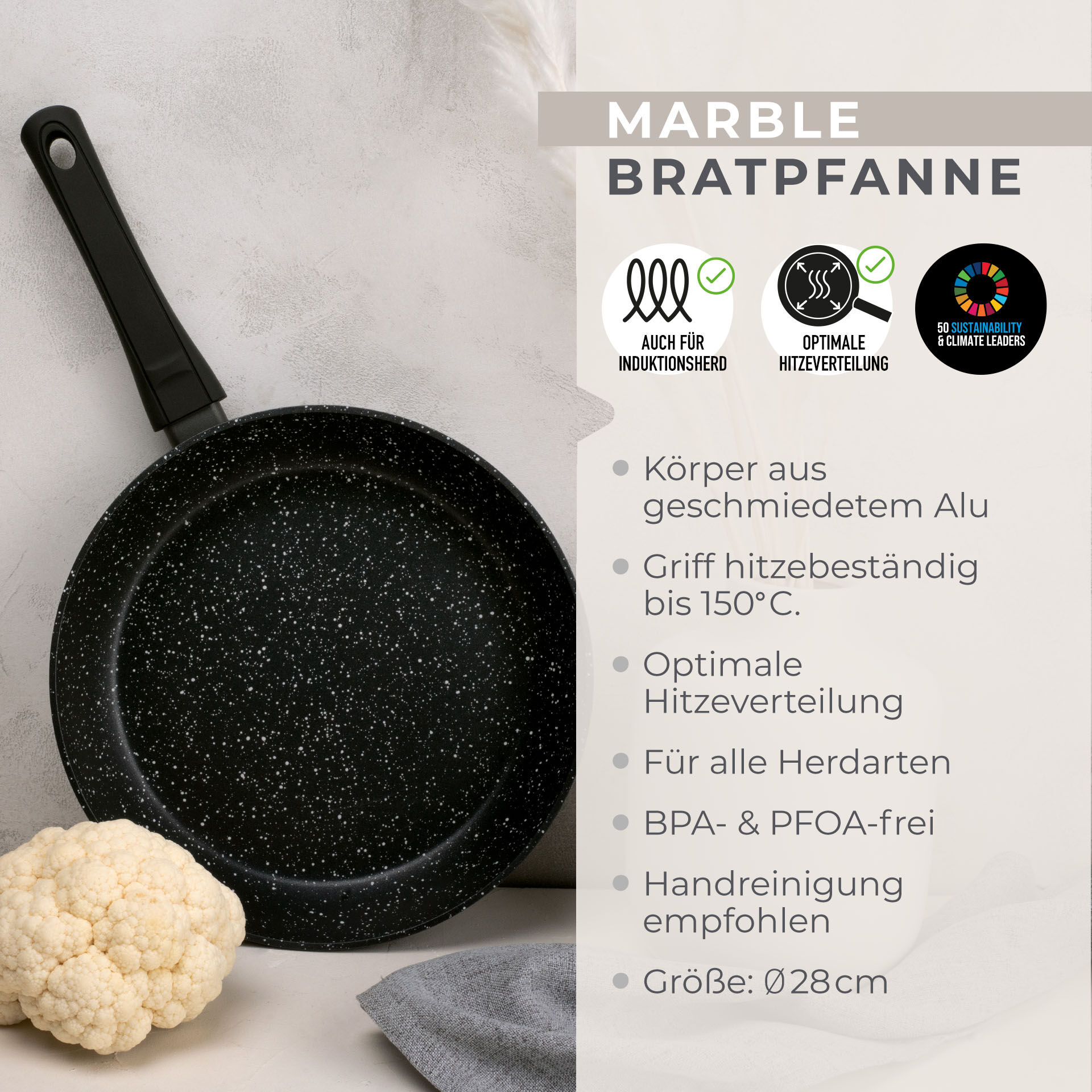 Marble, 66015 | Antihaft-Pfanne Ø28cm