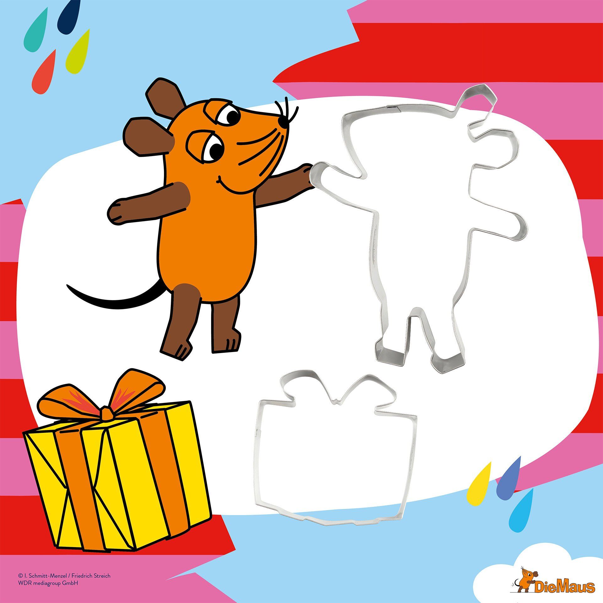 Ausstecher "DieMaus und Geschenk", 2-teilig