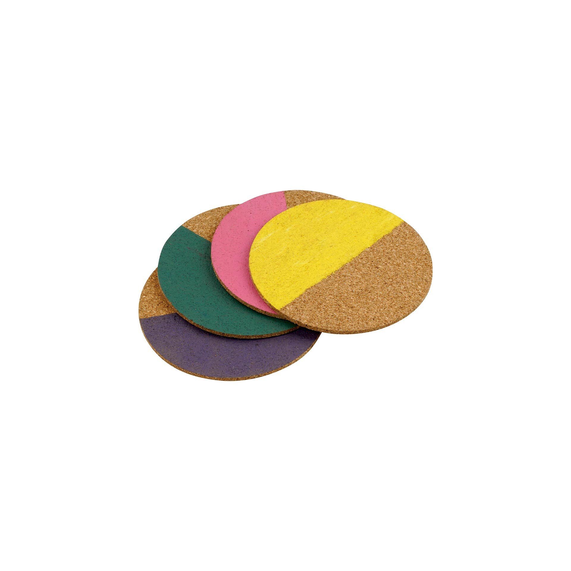 Korkuntersetzer Urban Oasis, 4-teilig, bunt