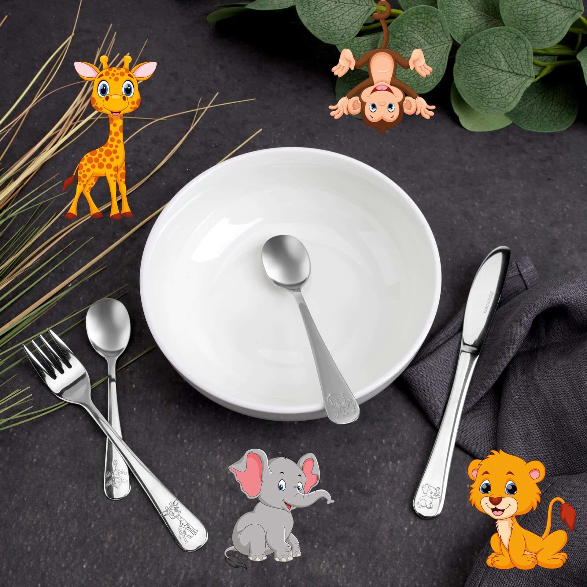 Kinderbesteck Set "Safari", 4-teilig