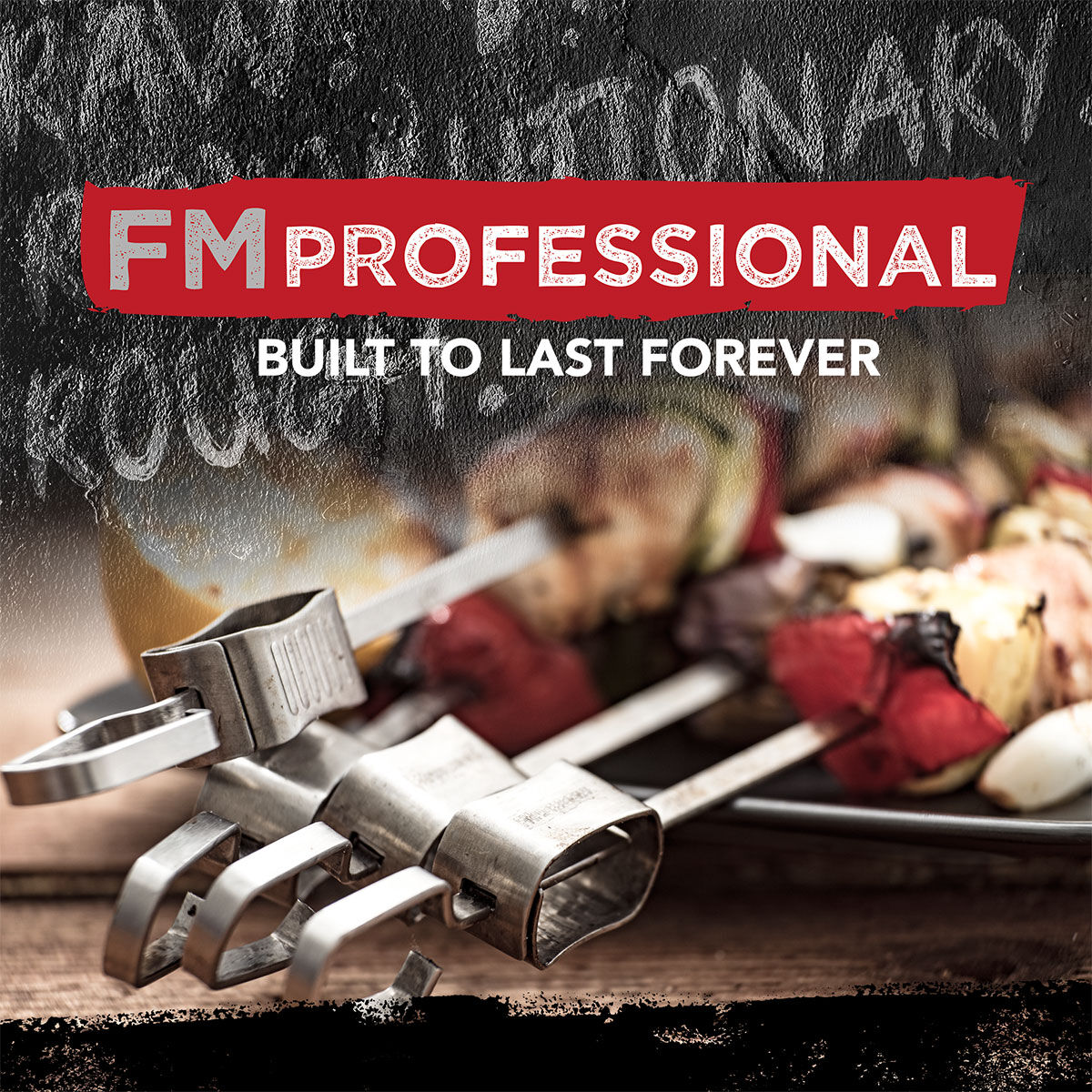 Grillspieße mit Halterung und Abstreifer