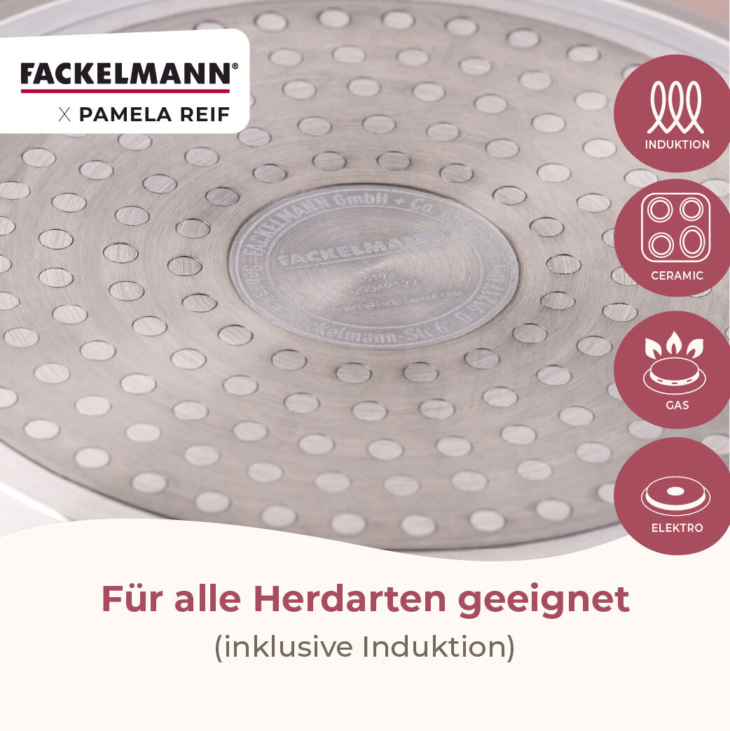 Pamela Reif Bratpfannen-Set Signature, Keramik, Gold-Griff, Ø20+24+28cm