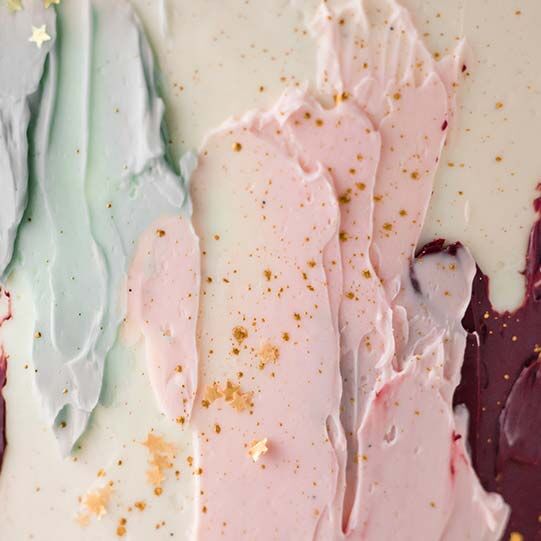 Bunte Flecken-Torte in Nahaufnahme