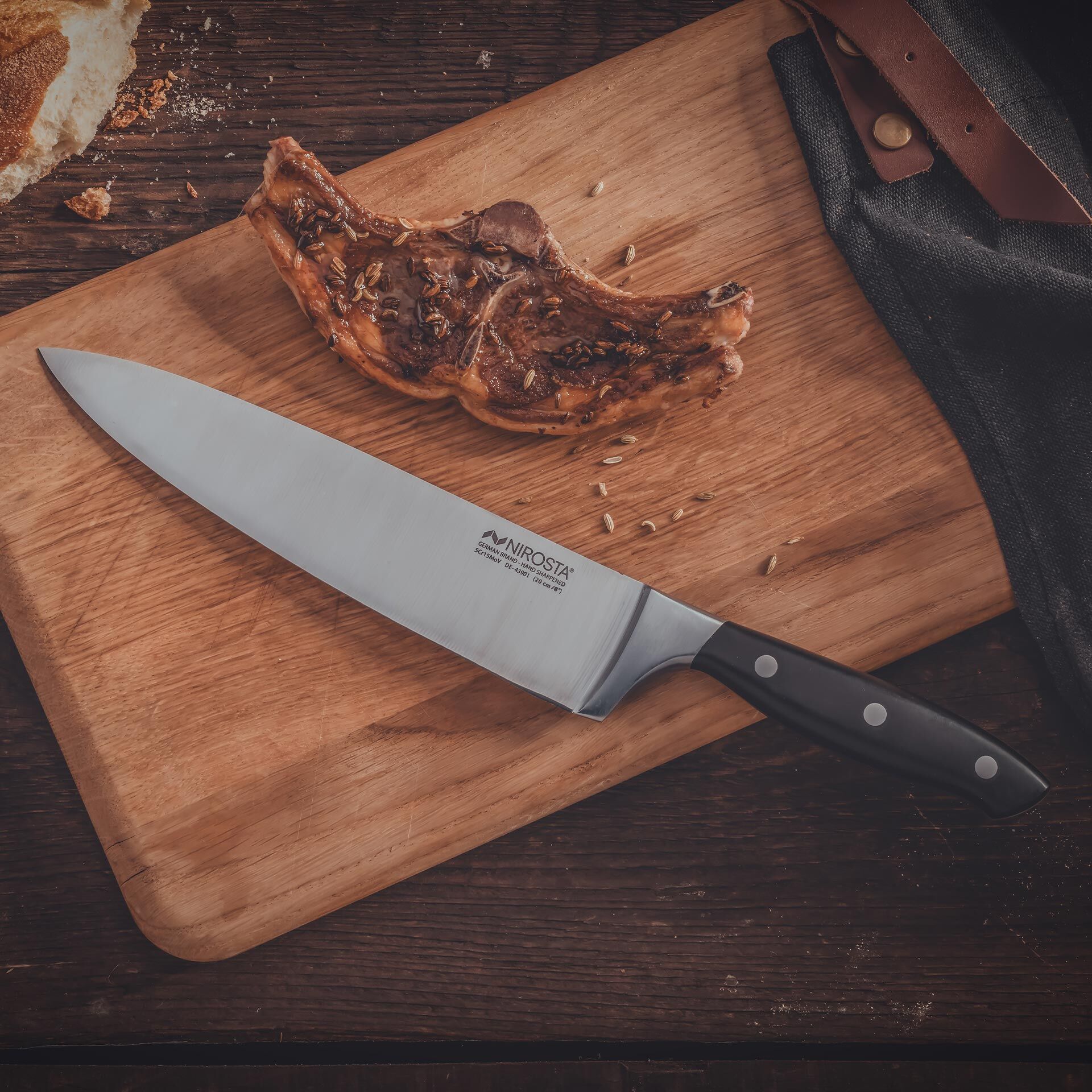 Kochmesser Trinity, 20cm Edelstahl-Klinge