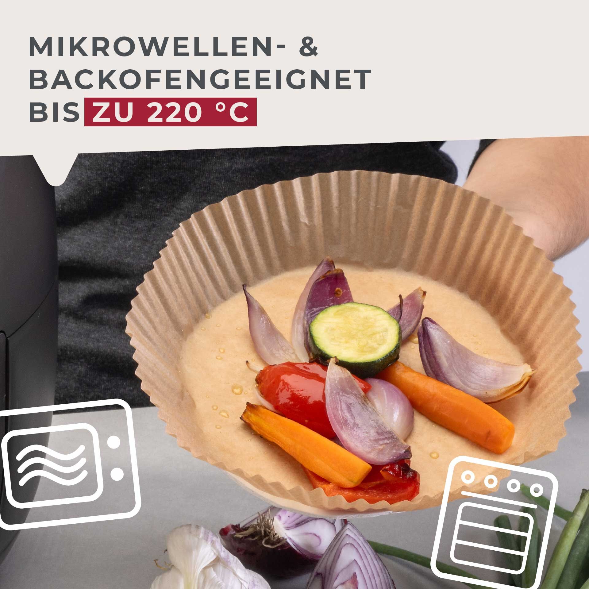 Backpapier für Heißluftfritteuse, rund, Ø20cm, 40 Stk.