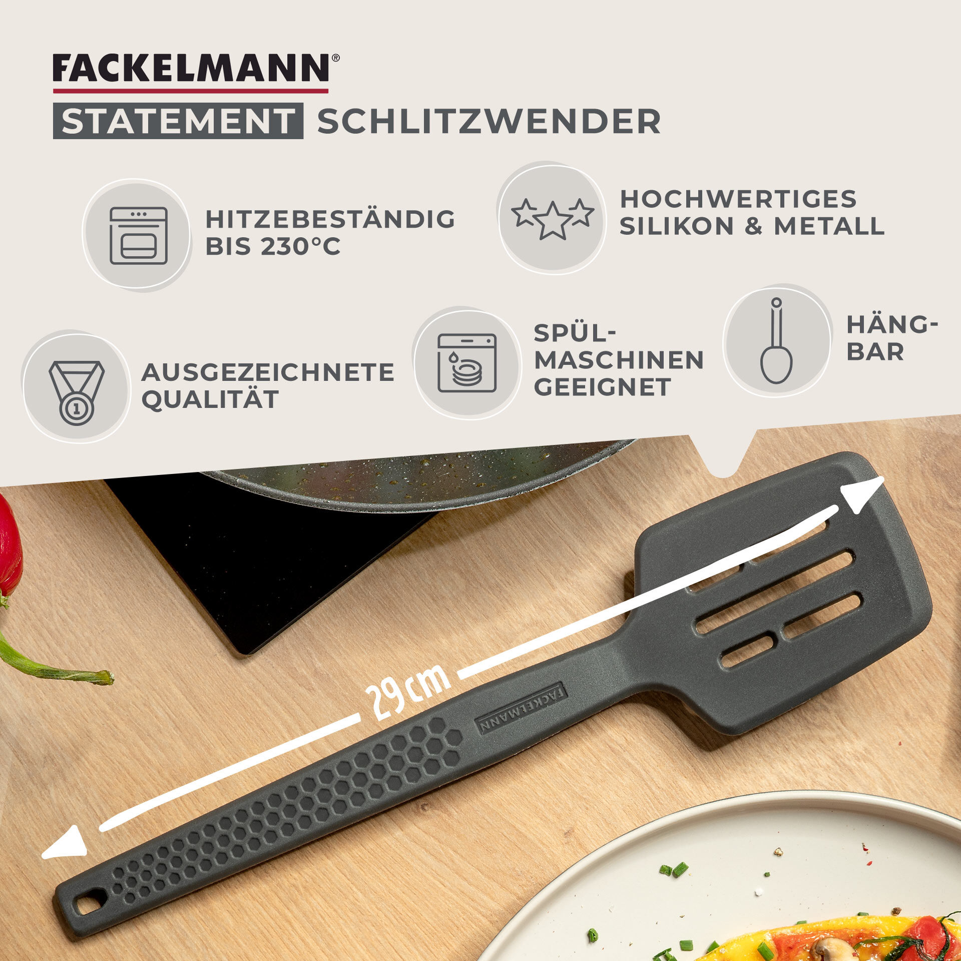 Pfannenwender mit Schlitzen Statement, Silikon