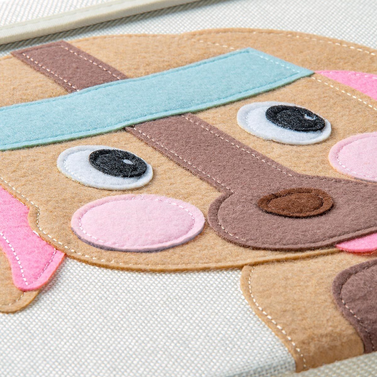 Aufbewahrungsbox mit Deckel, Hund, beige, 33x33x33cm