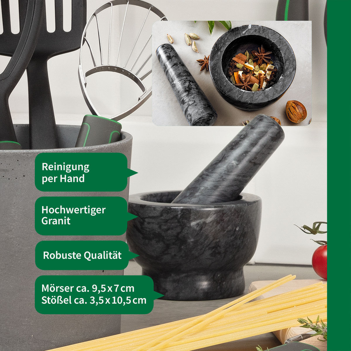 Mörser und Stößel, Granit