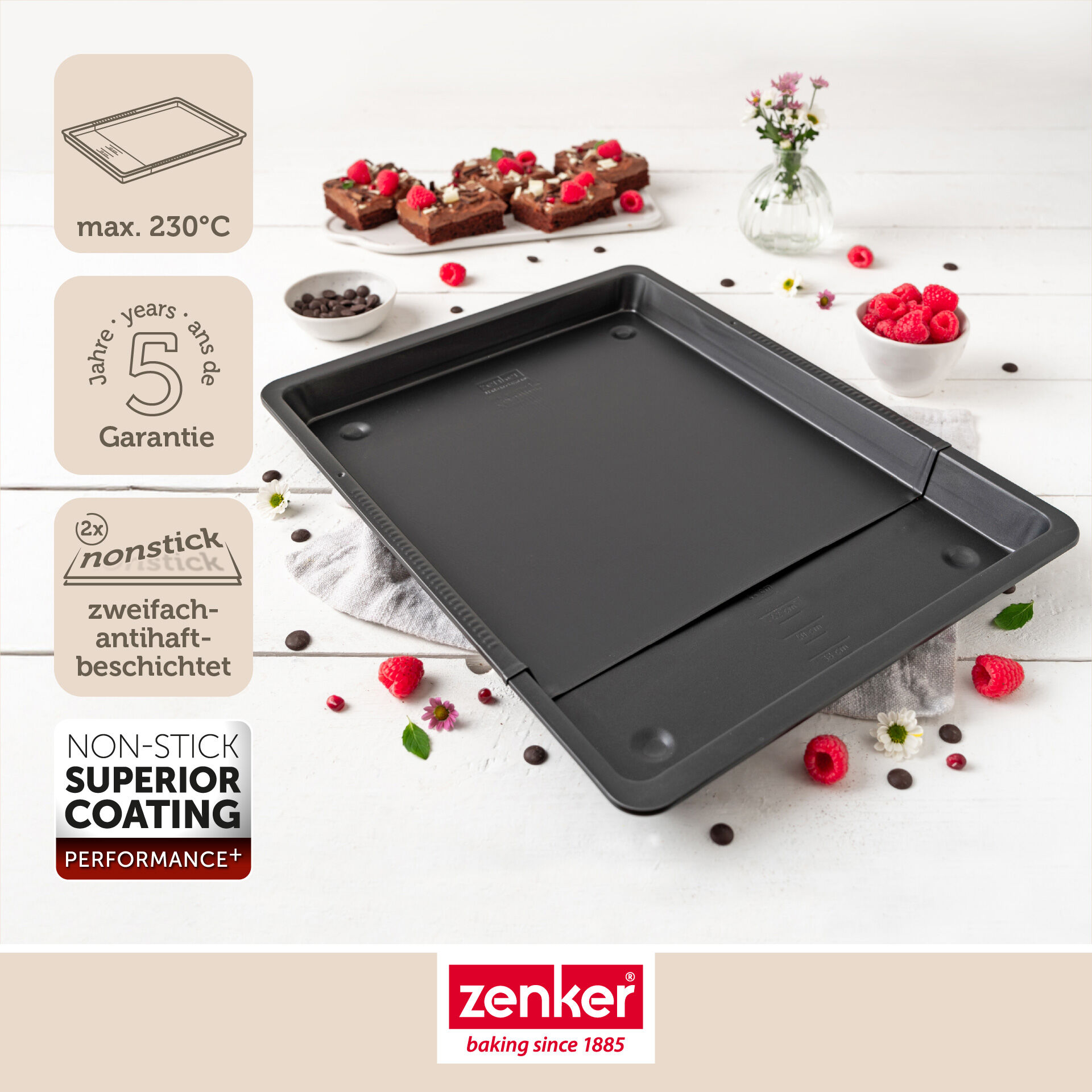 Backblech ausziehbar Perfect Black+, 37-52cm, hoch