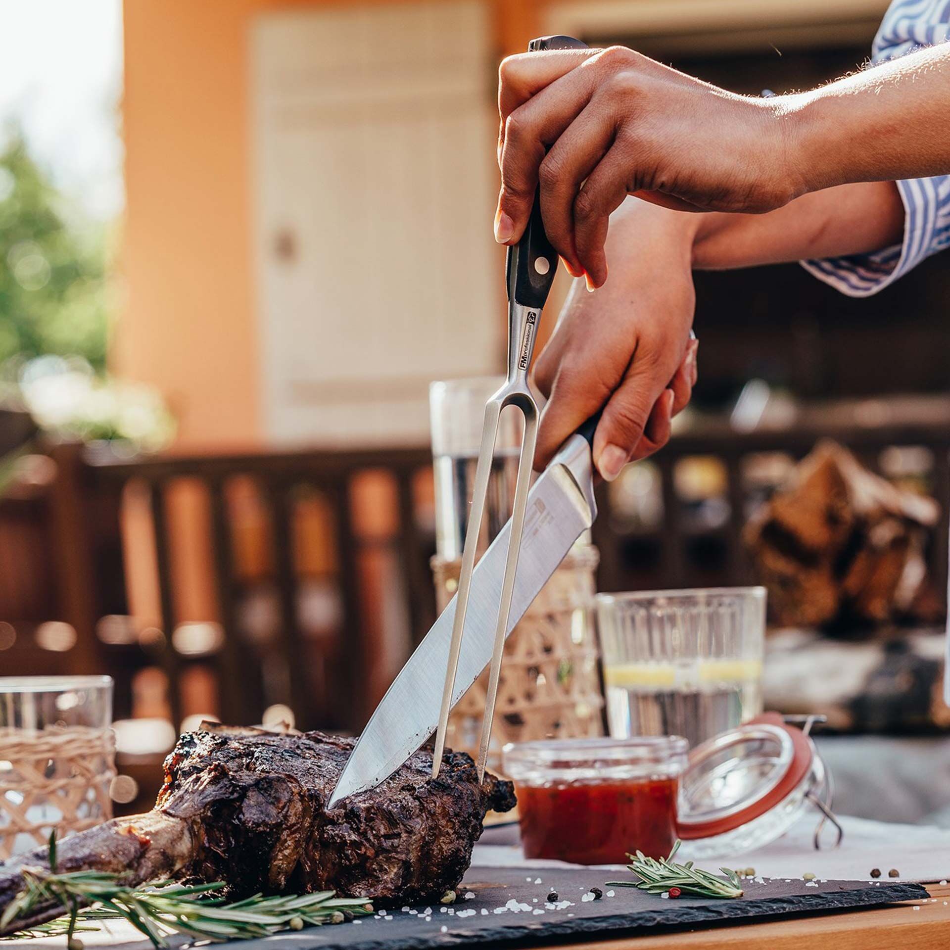 Kochmesser BBQ, 20cm Klinge