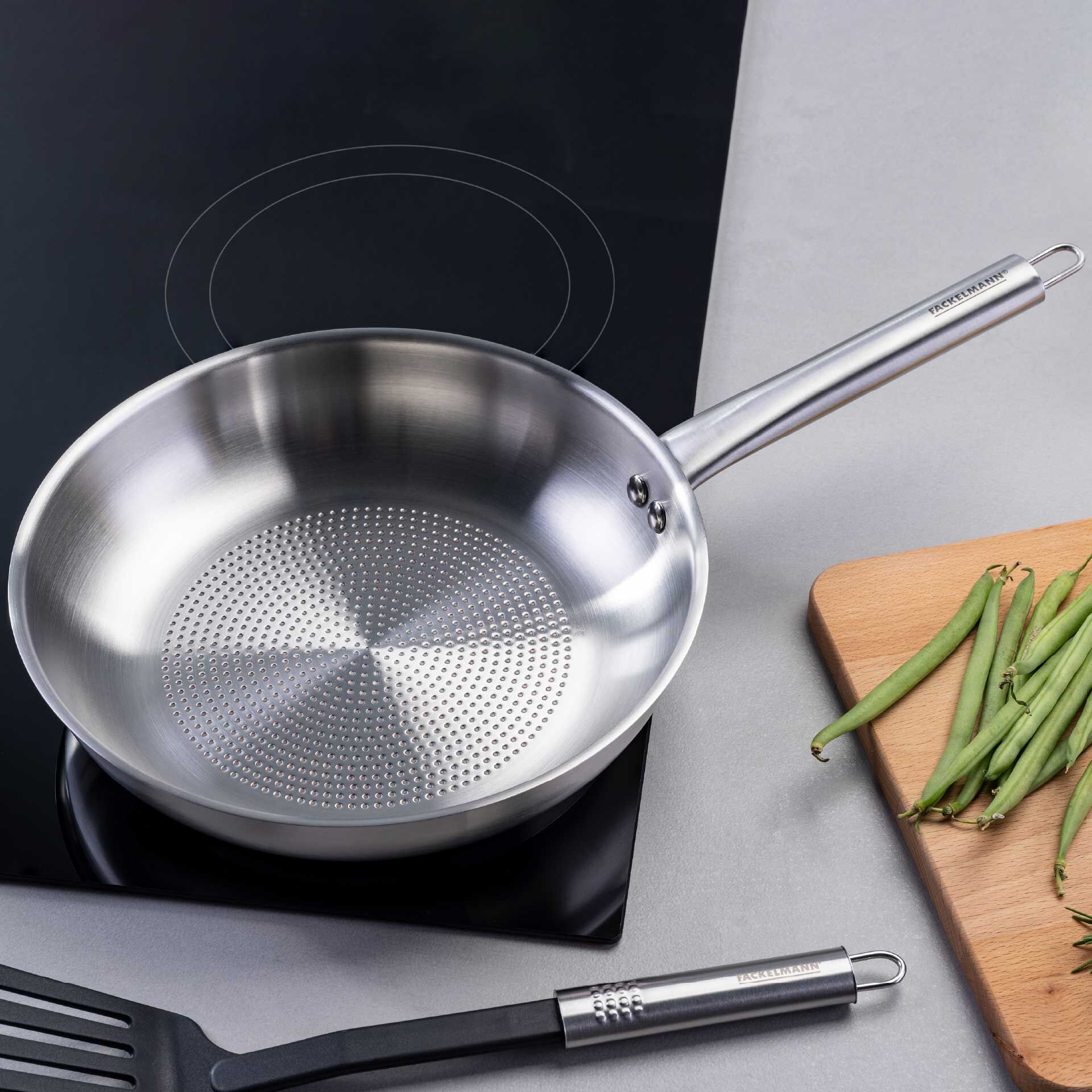 Bratpfanne Ovalgriff, Ø24cm, Edelstahl