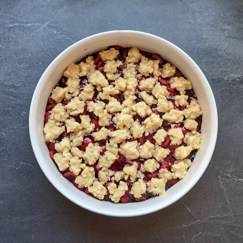 Streuselkuchen mit Kirschen