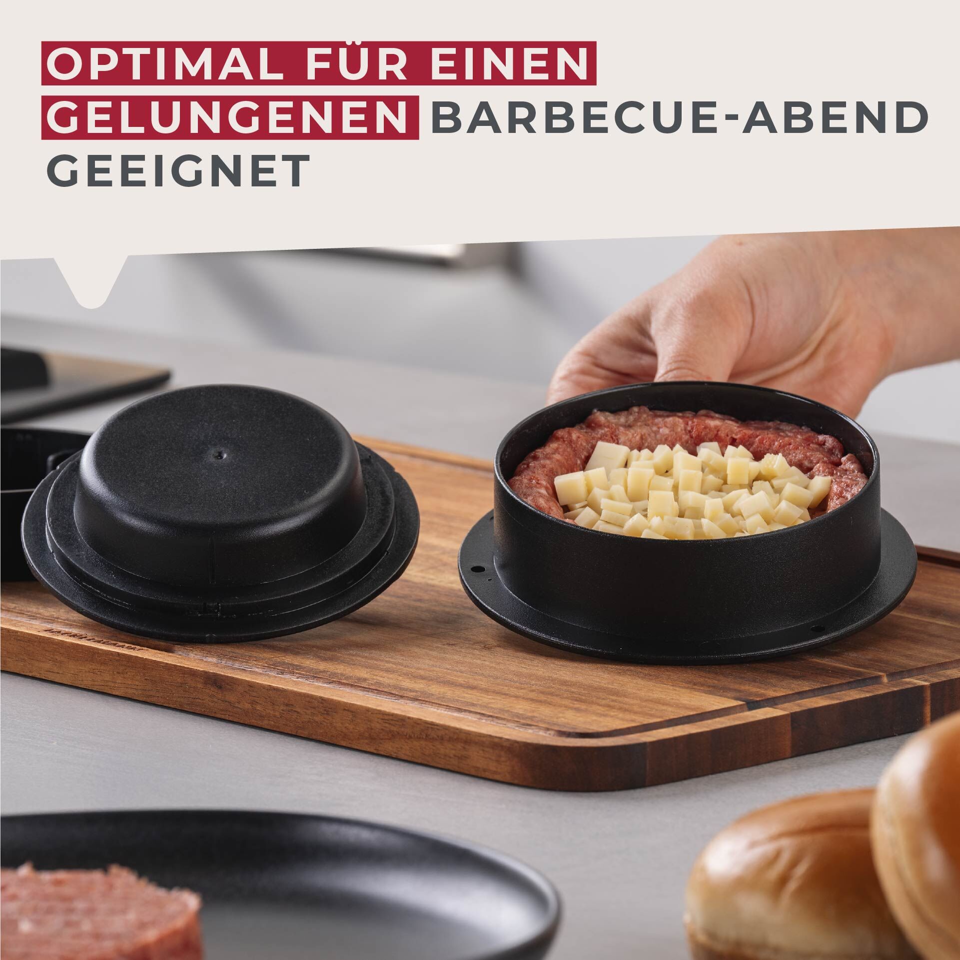 Burgerpresse, Kunststoff, schwarz