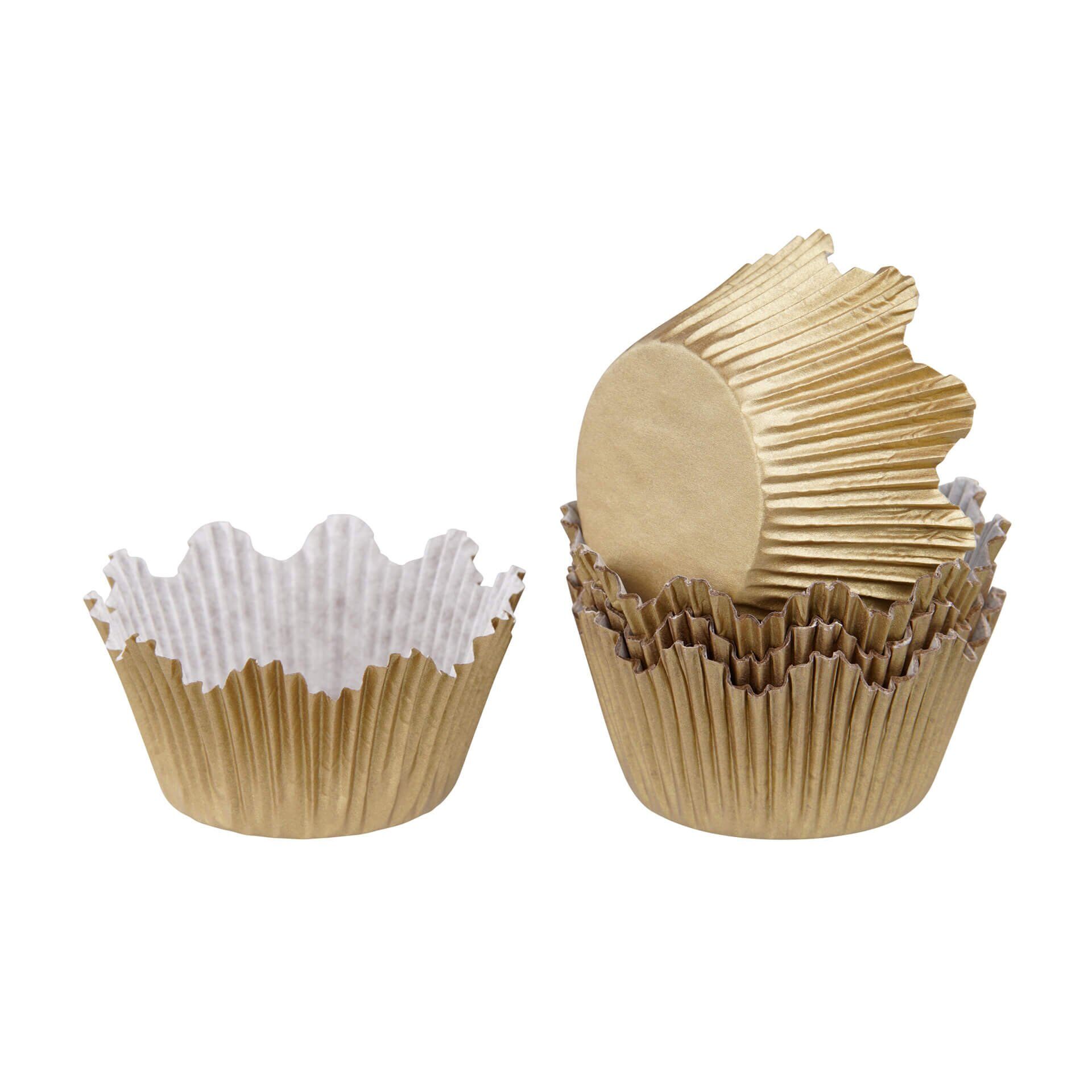 Papierbackförmchen, Ø5cm, gold