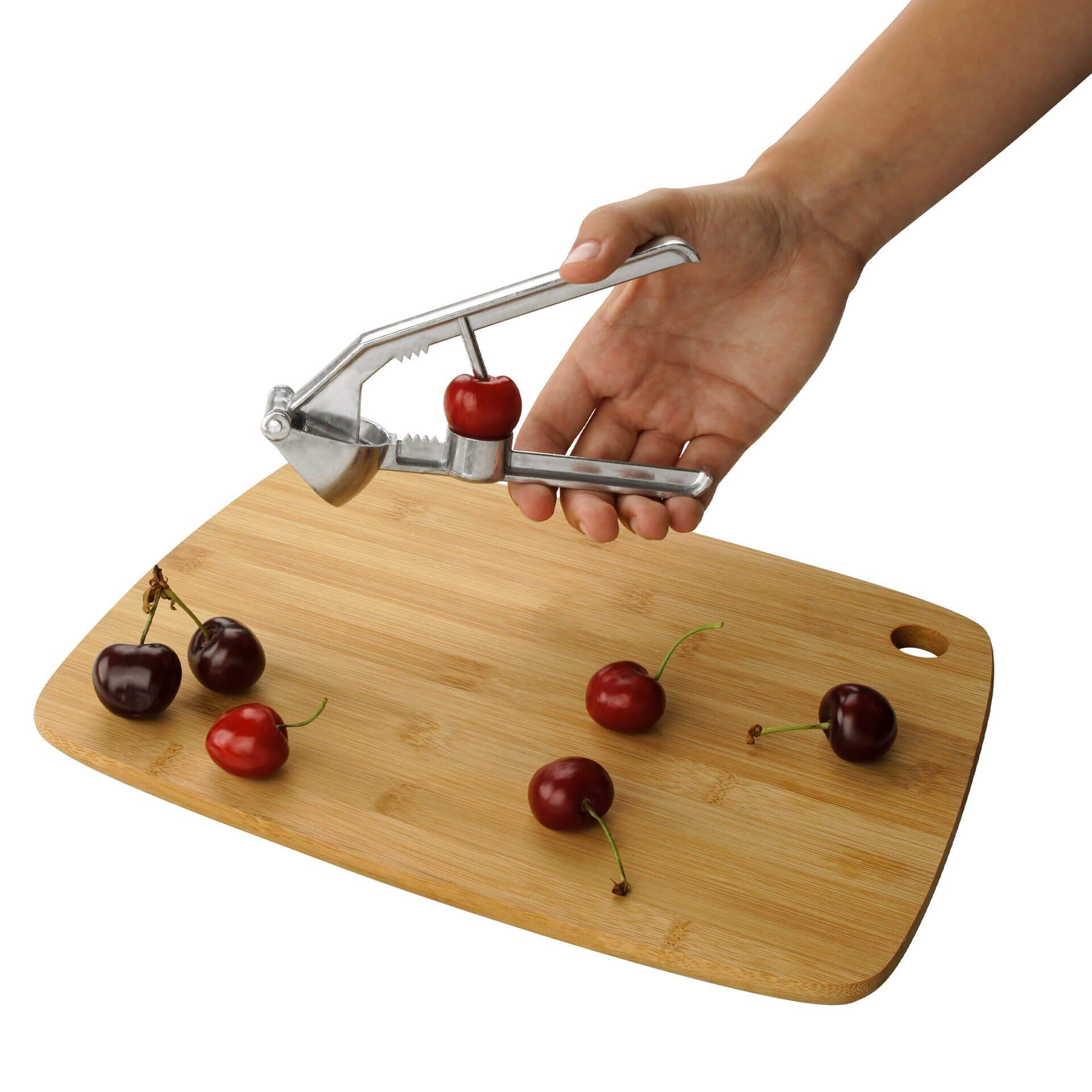 Knoblauchpresse und Entsteiner 3in1, Aluminium