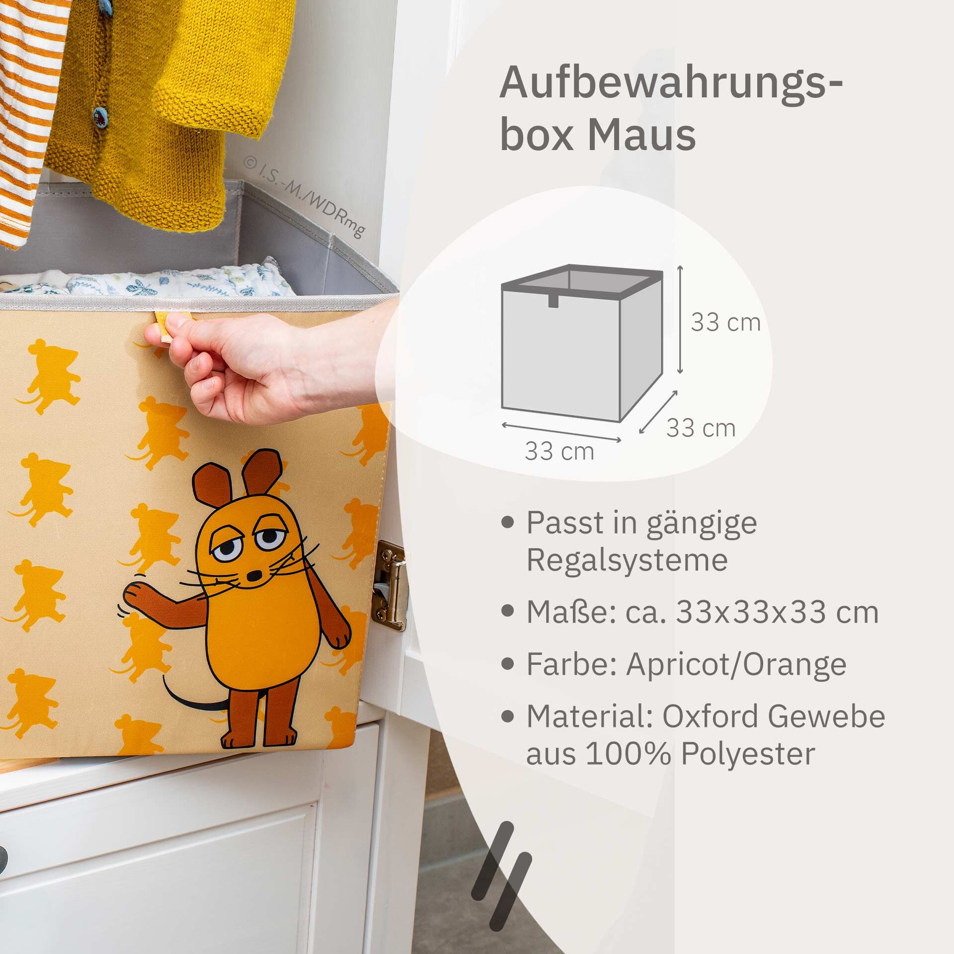 Aufbewahrungsox DieMaus winkend, apricot
