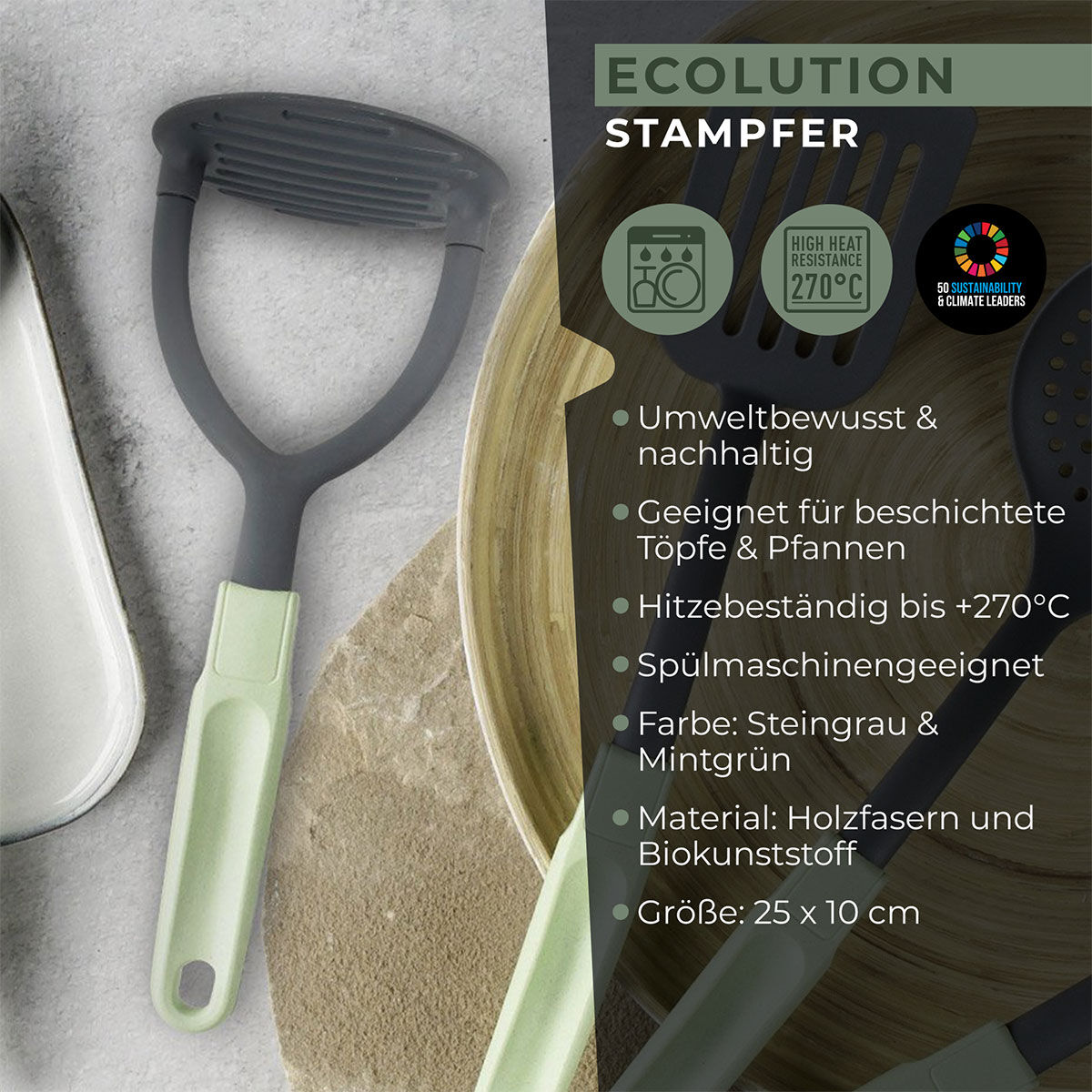 Kartoffelstampfer Ecolution, 25cm