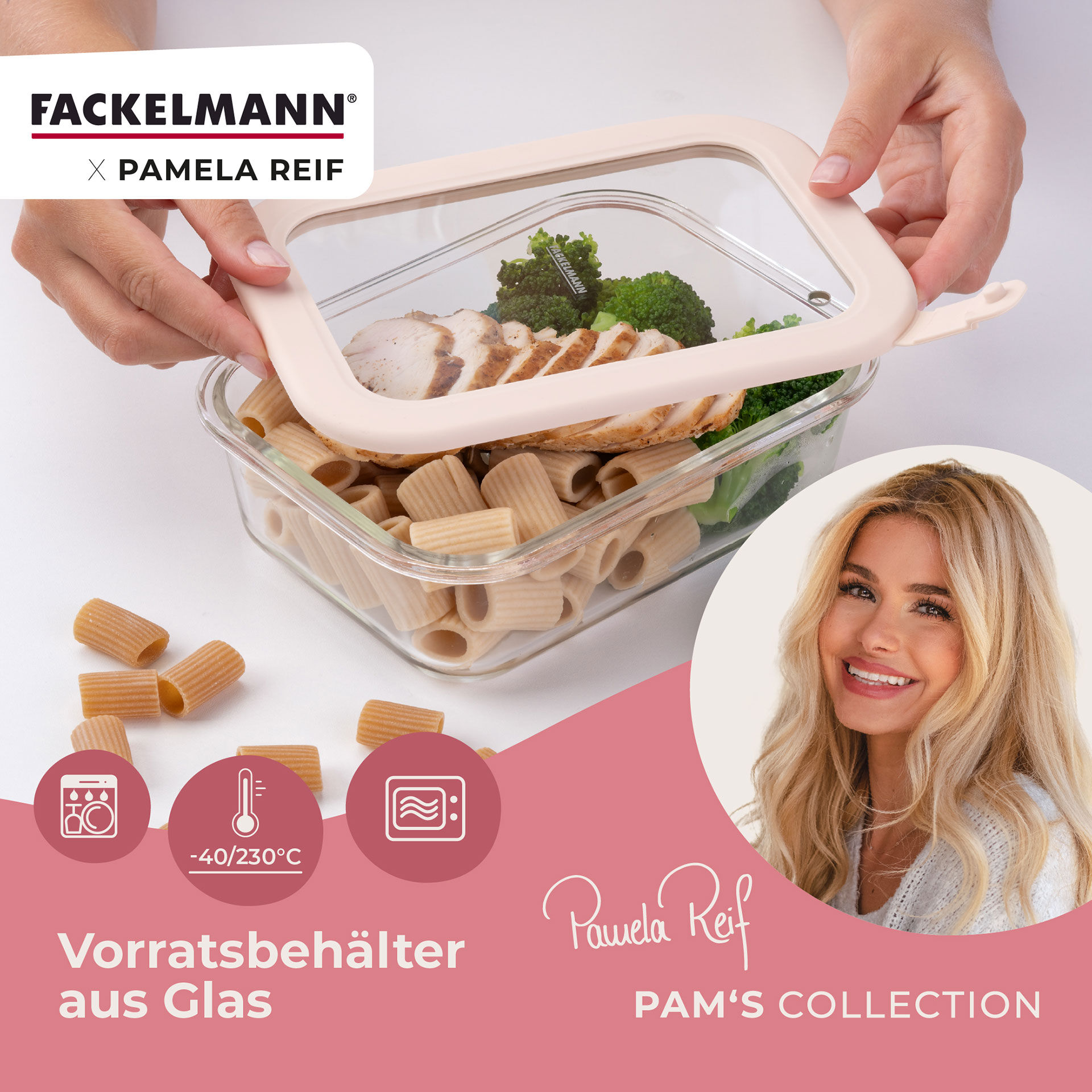 Pamela Reif Vorratsdose Glas, stapelbar