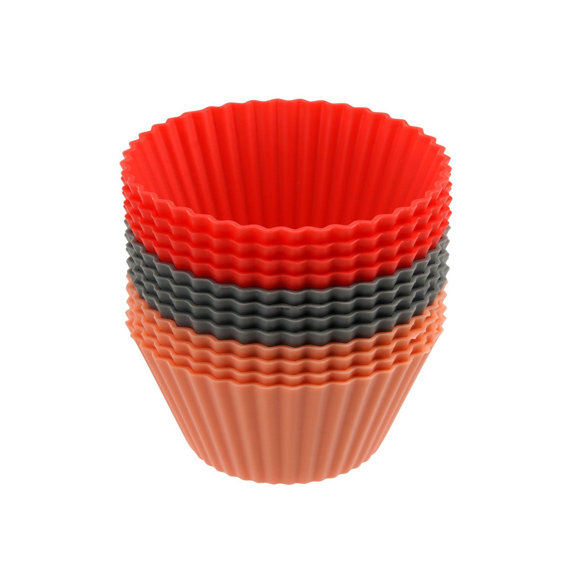Muffinförmchen Flexxibel Love, 12er, bunt, Silikon