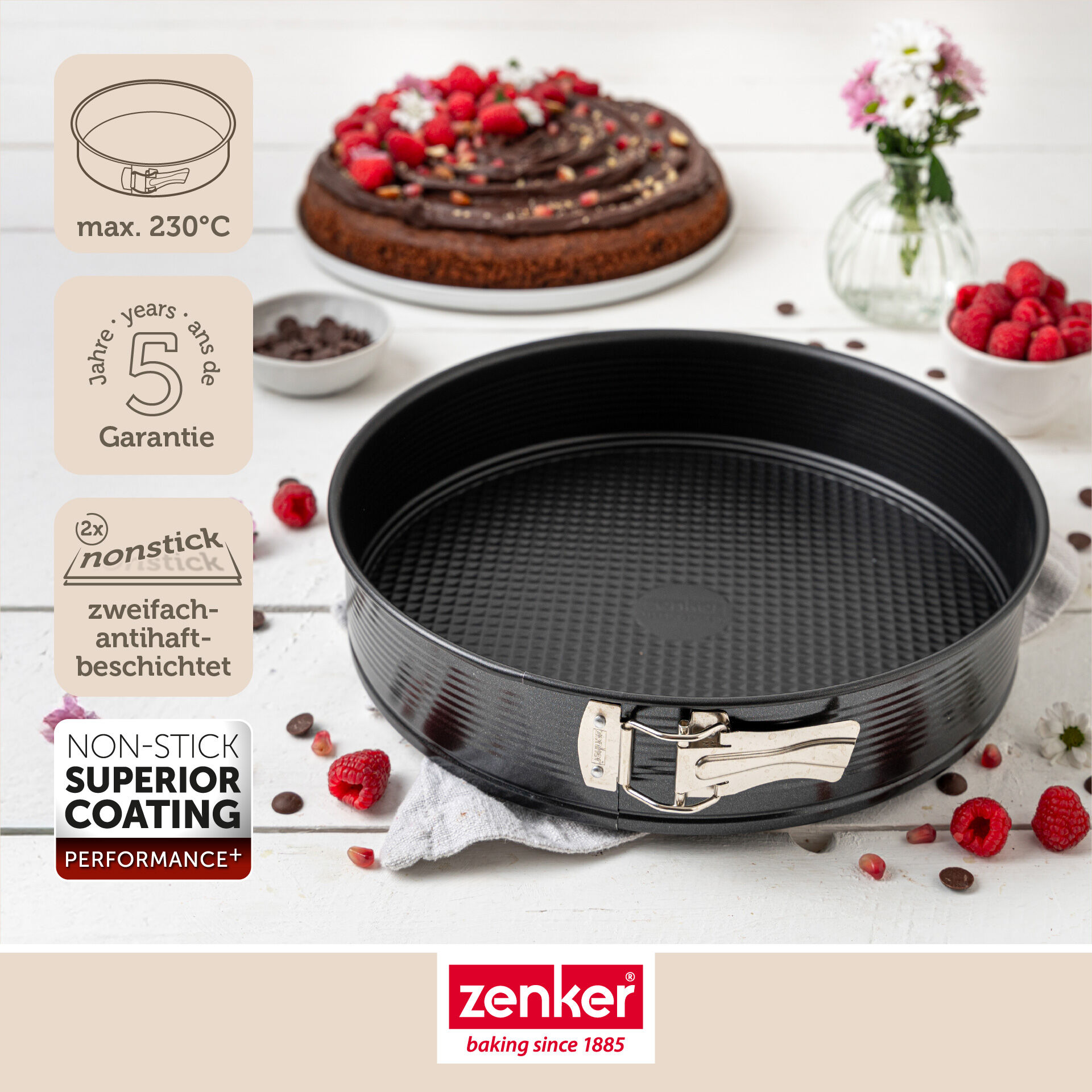 Springform mit Flachboden Perfect Black+, Ø28cm