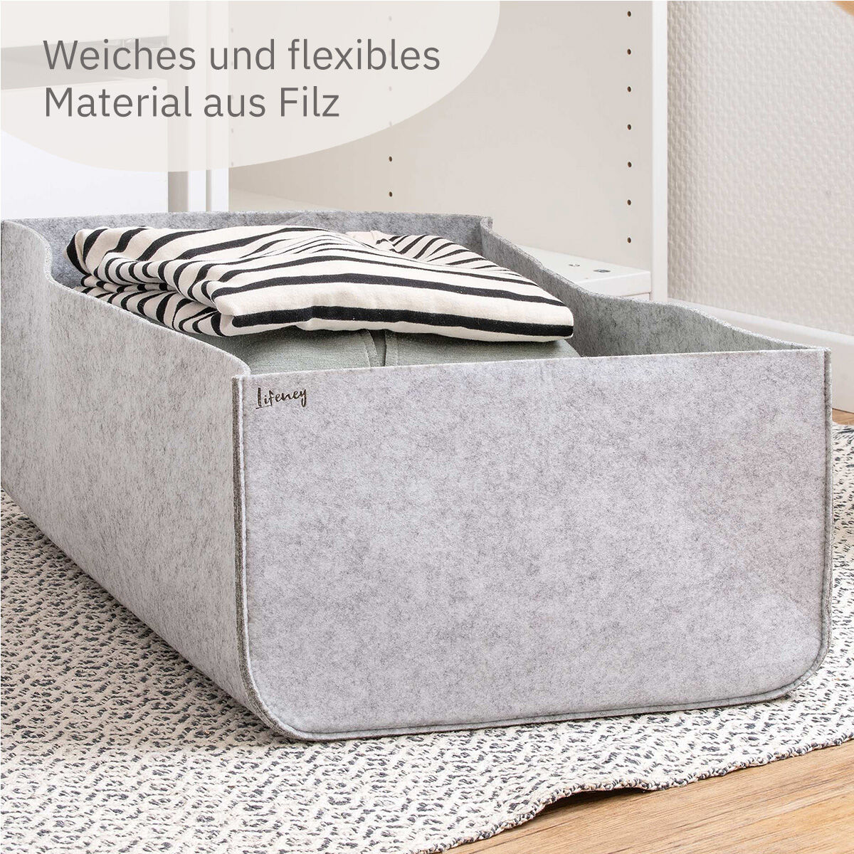 Organize your closet Aufbewahrungsbox, 54x37x21 cm, Filz, grau