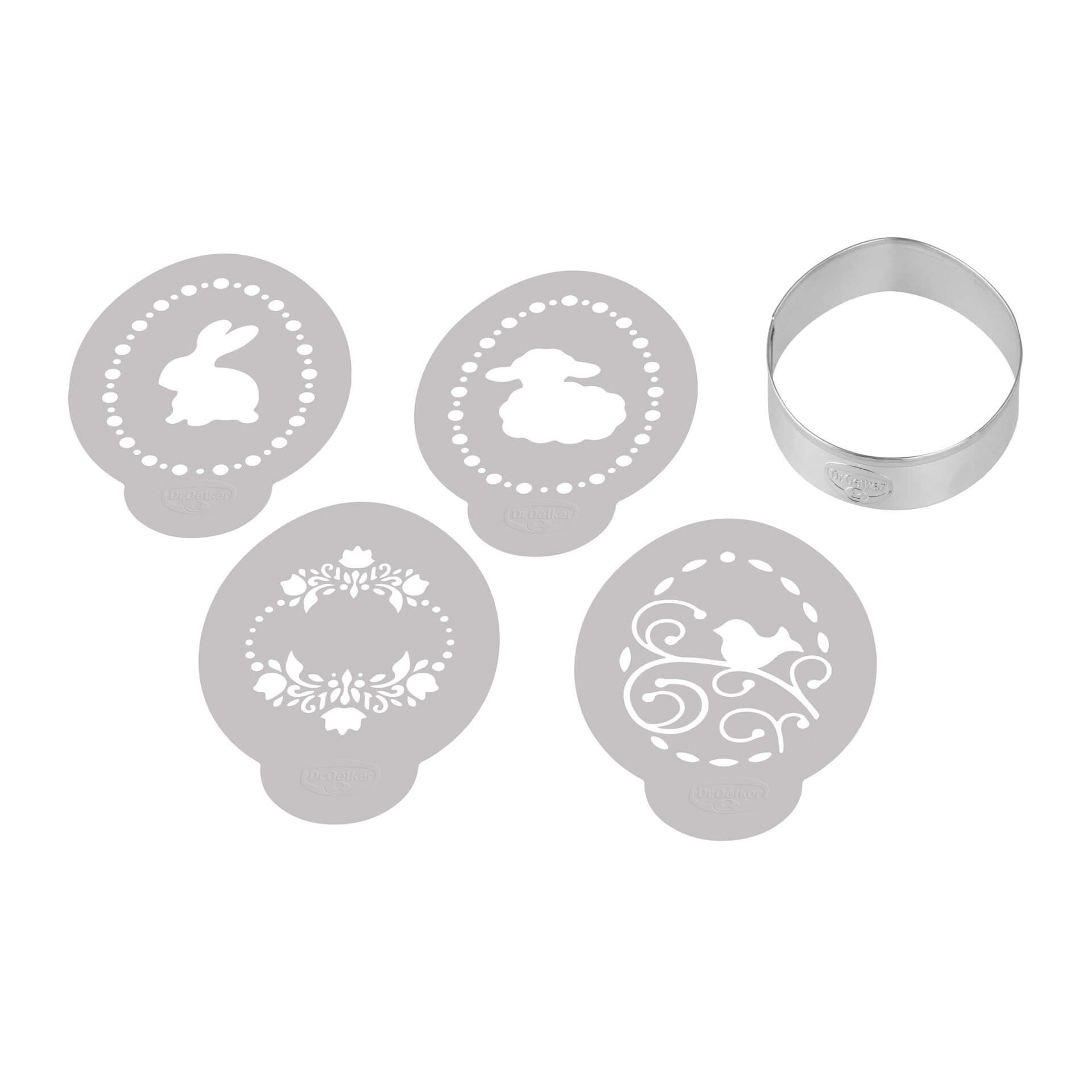 Ausstecher Ei inkl. 4 Schablonen Goldiges Ostern, 5-teilig