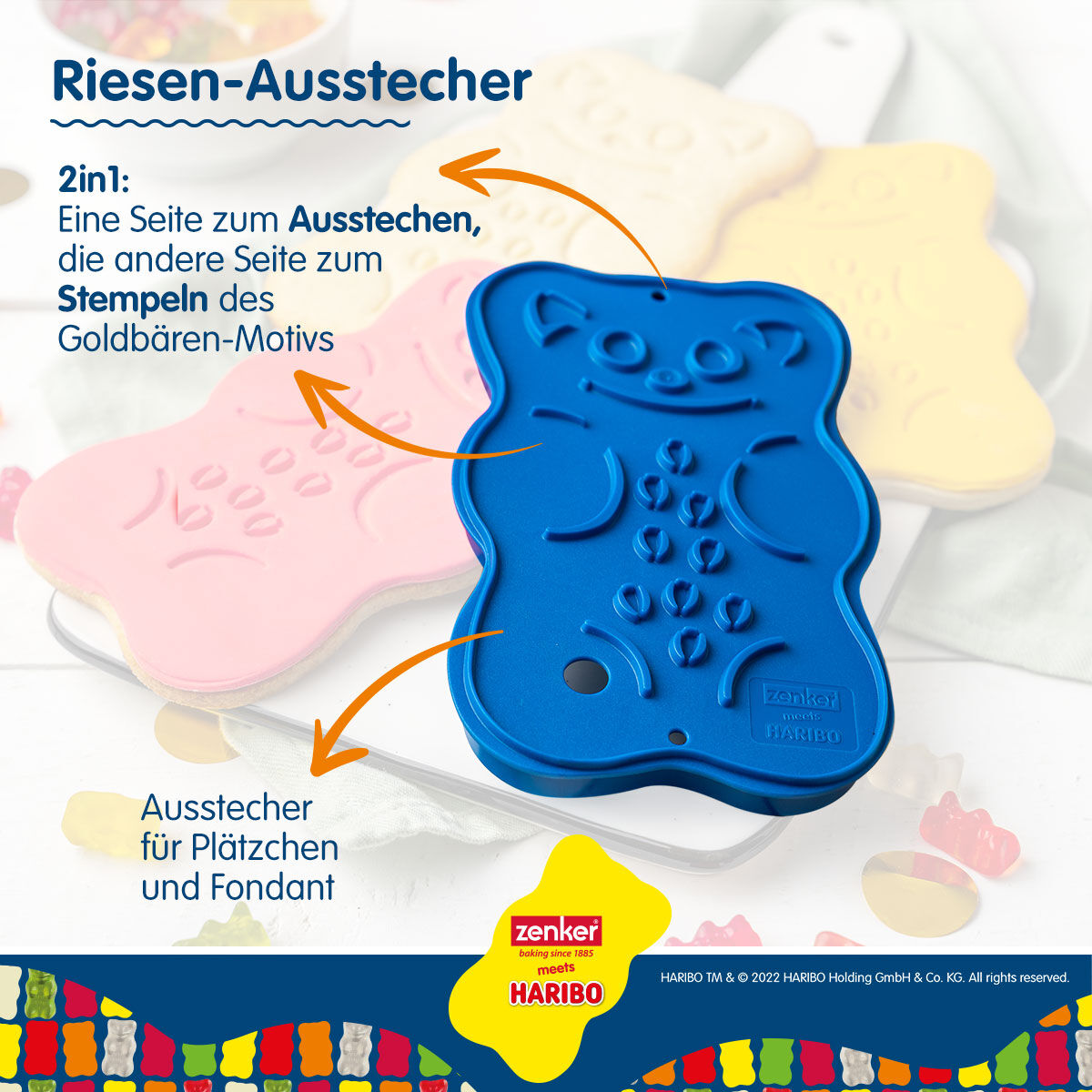 Ausstecher mit Stempel HARIBO Goldbär, XXL