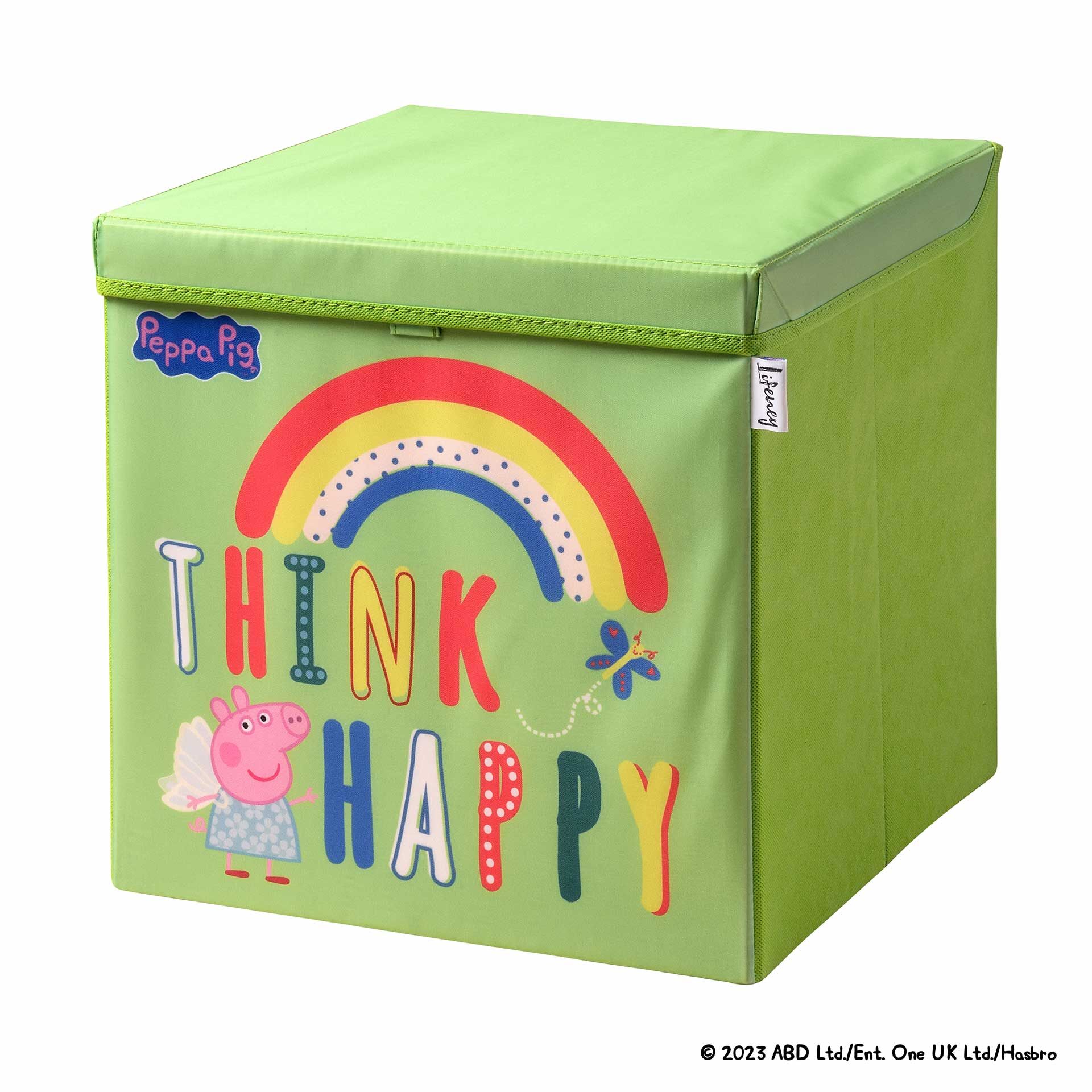 Aufbewahrungsbox Peppa Pig Happy mit Deckel, 33x33x33cm