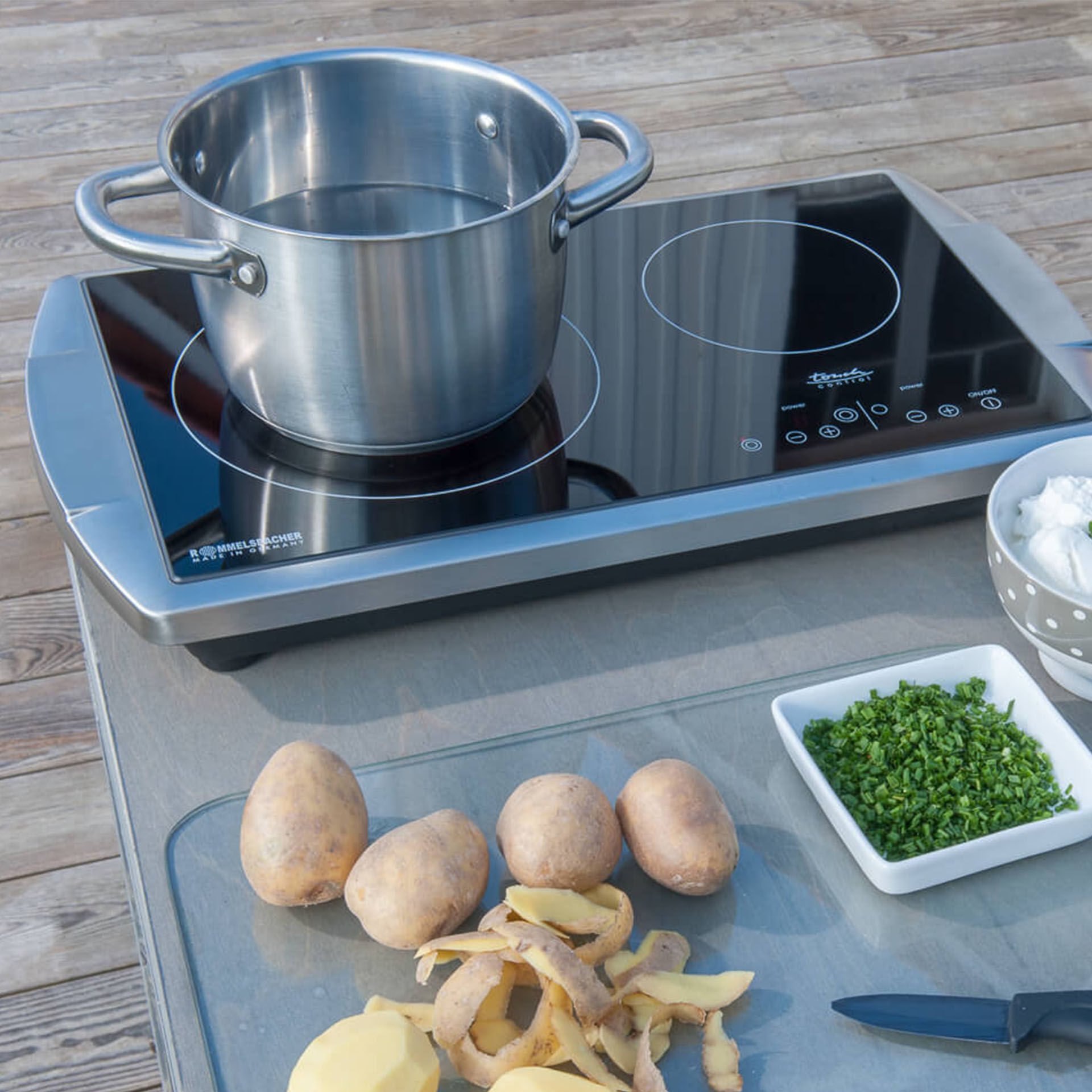 CERAN® Doppelkochplatte mit Touchcontrol CT 3403/TC, Edelstahl