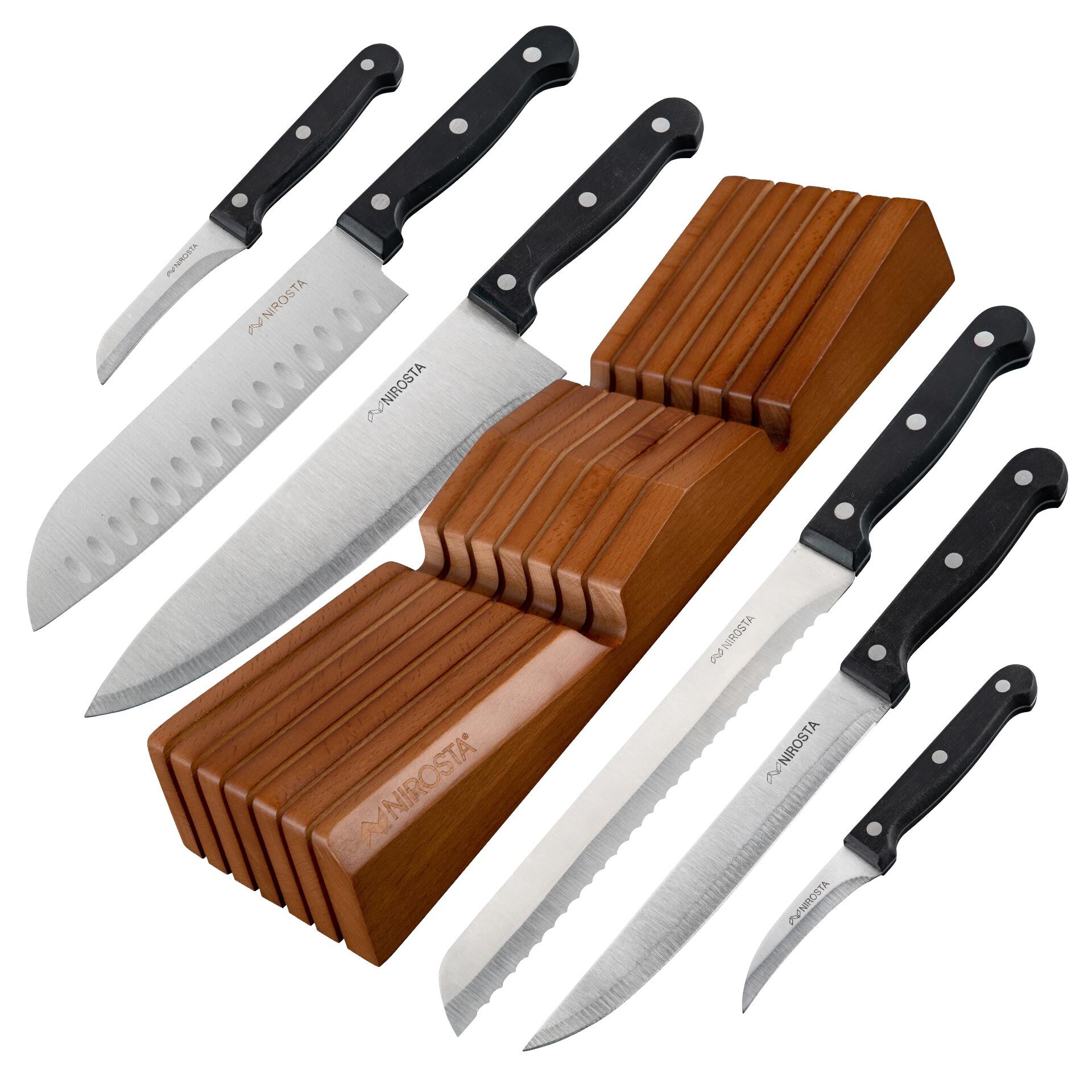 Messer-Set inkl. Schubladeneinsatz "Mega", 7-teilig