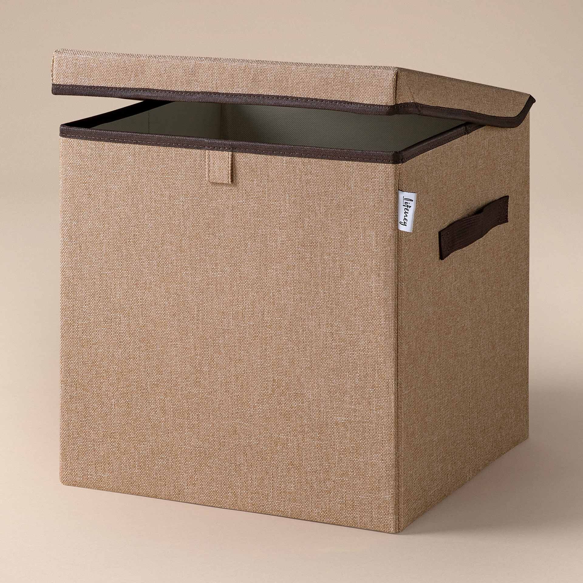 Aufbewahrungsbox mit Deckel, braun, 33x33x33cm