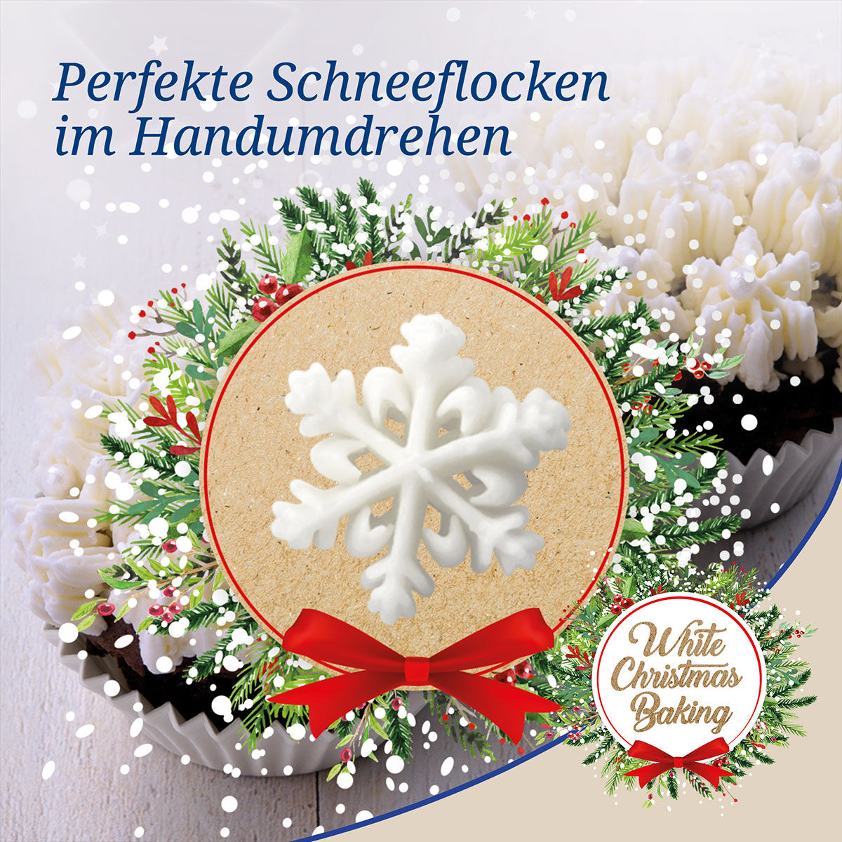 Tülle Schneeflocke inkl. 4 Spritzbeutel White Christmas Baking
