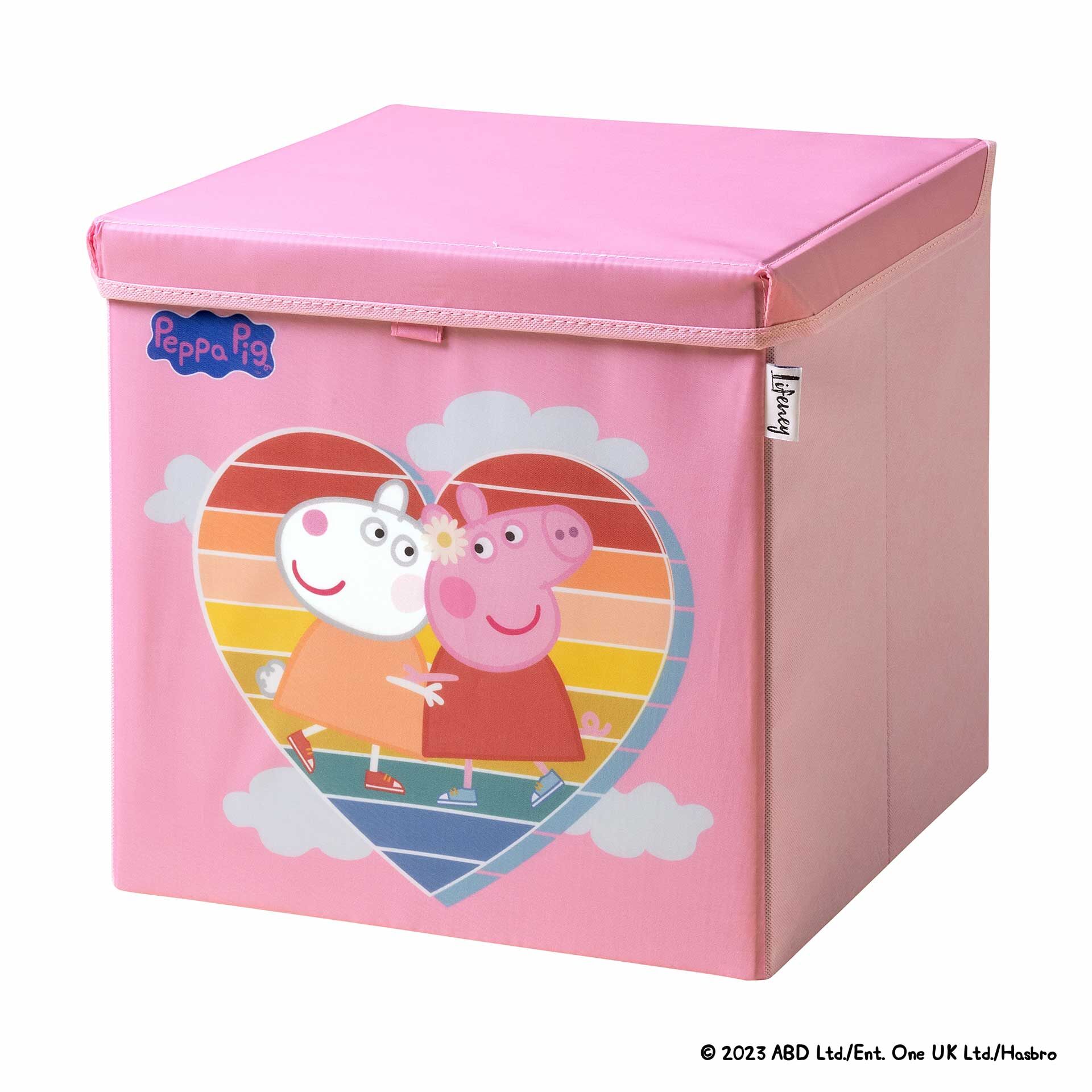 Aufbewahrungsbox Peppa Pig Freundschaft mit Deckel, 33x33x33cm