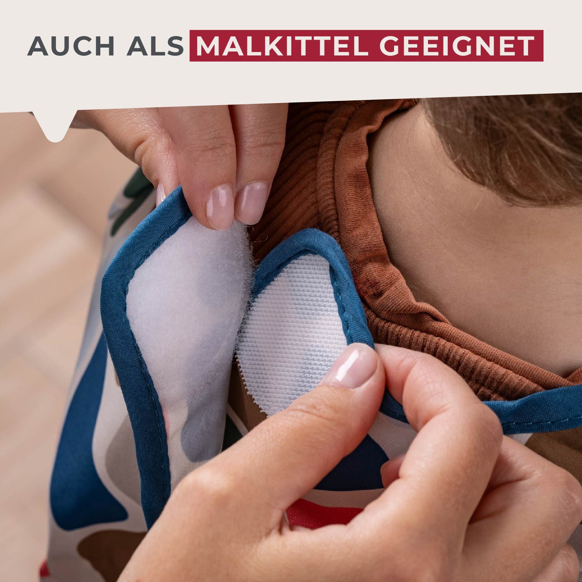 Ärmellätzchen mit Auffangtasche Mini Cooking, bunt