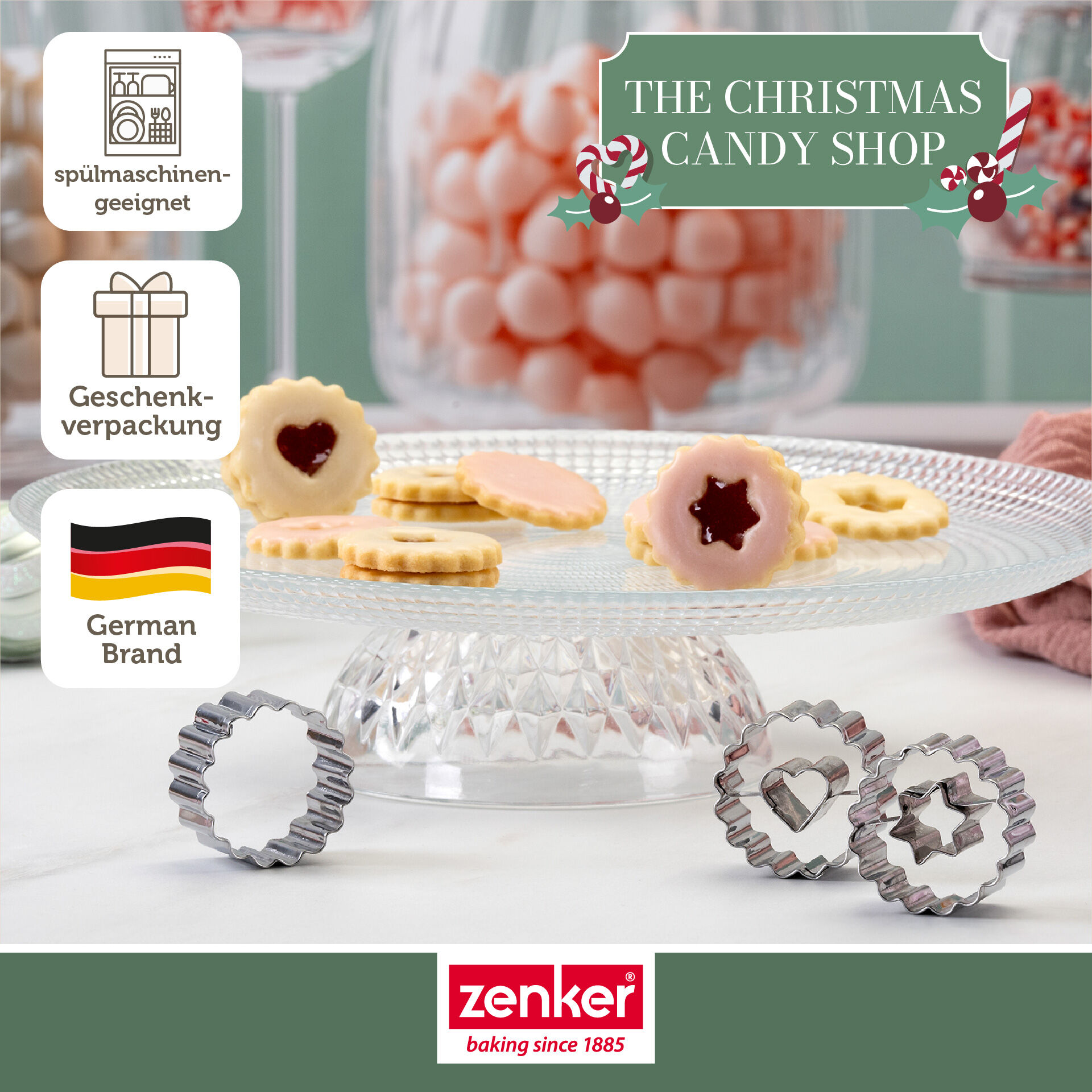 Ausstecher-Set Linzer Herz und Stern The Christmas Candy Shop