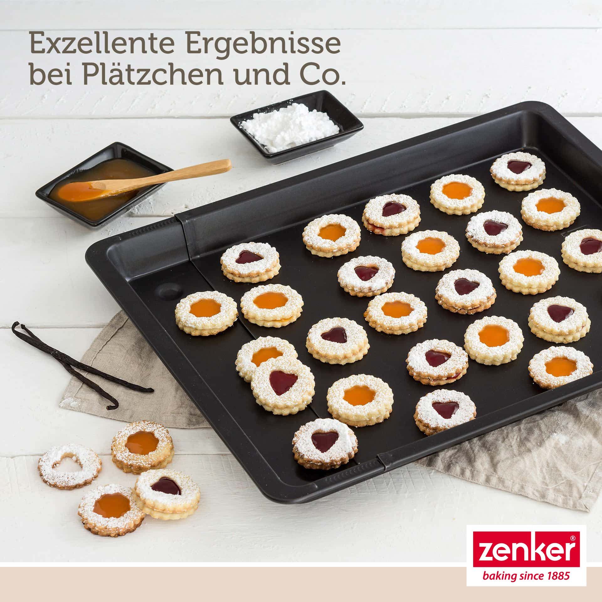 Backblech mit hohem Rand ausziehbar Black Metallic, 37,5-52cm